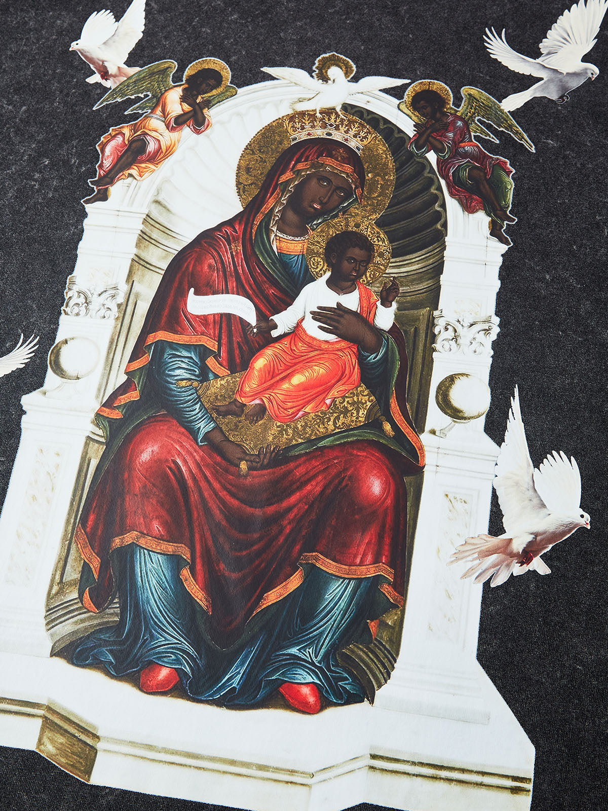 UNKNOWN ALLURE© Black Madonna and Child Mural 300g T-shirt