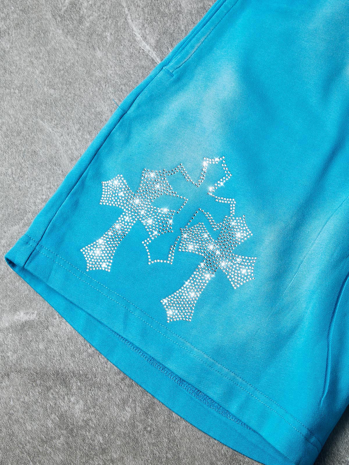 NOISSEY Sacred Cross Cluster Vintage Rhinestone Shorts - 4 Colors