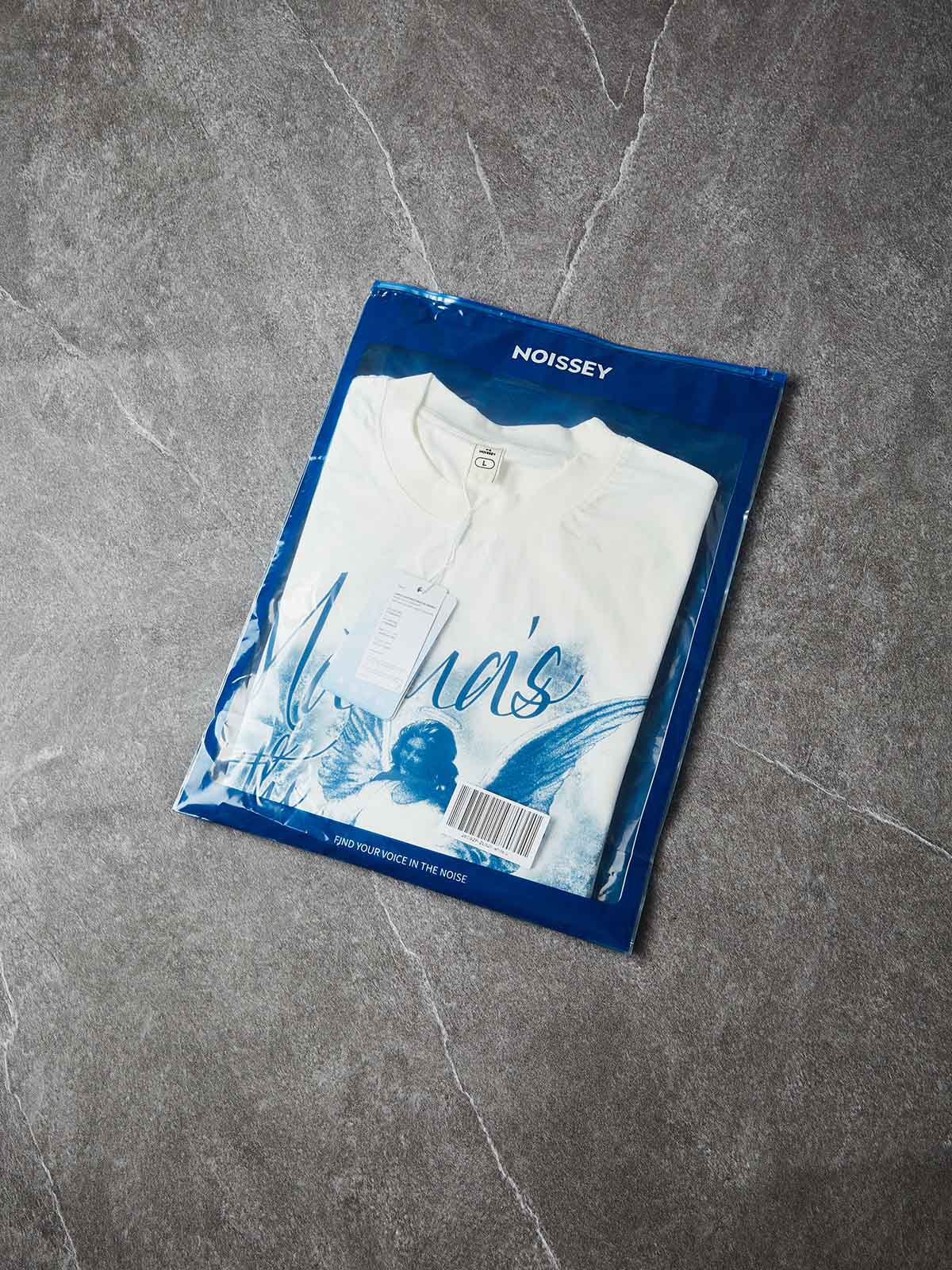 NOISSEY "Mama's Got the Watch" Guardian Angel Art Print Boxy Tee - Cloud White