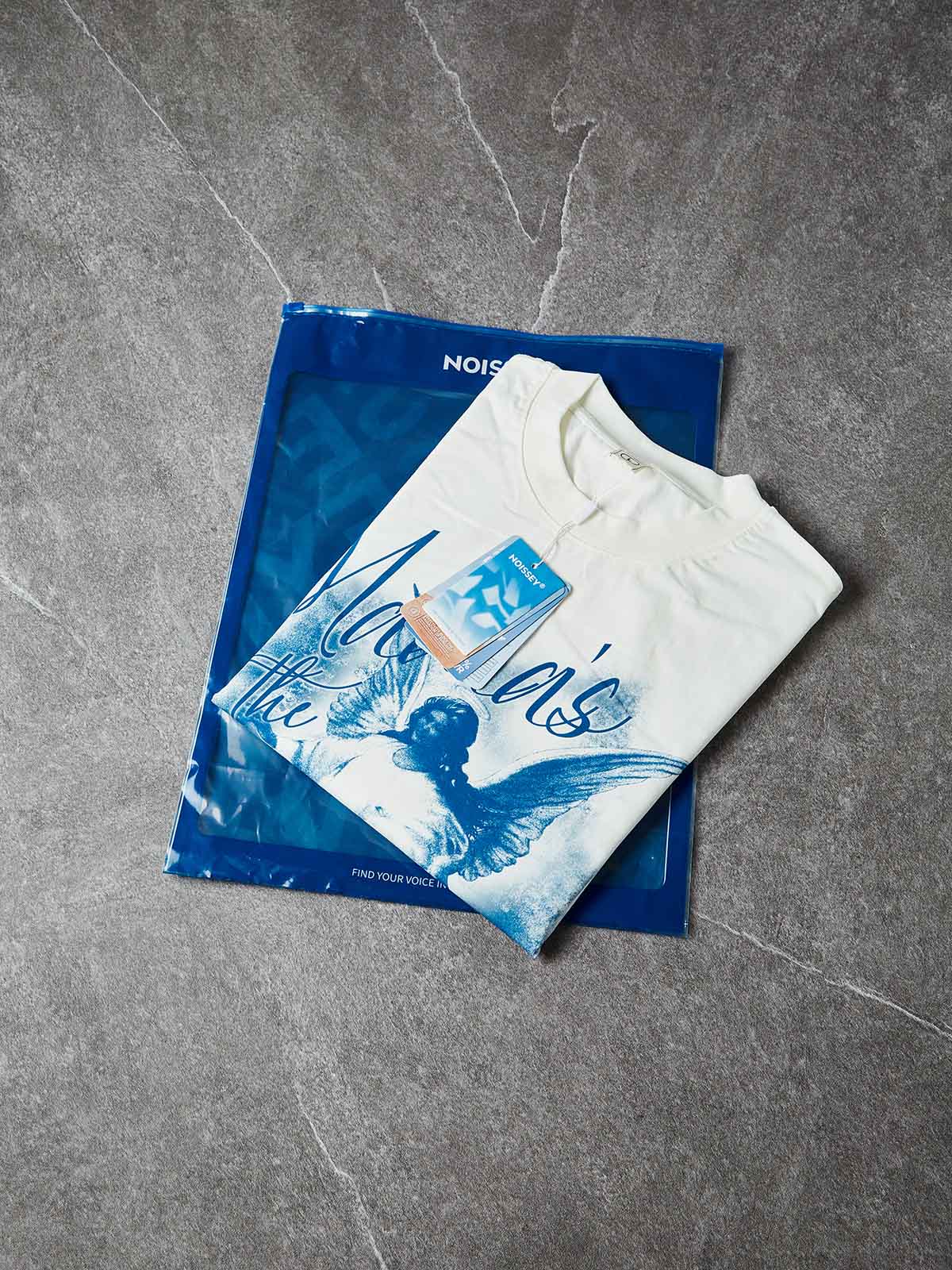 NOISSEY "Mama's Got the Watch" Guardian Angel Art Print Boxy Tee - Cloud White