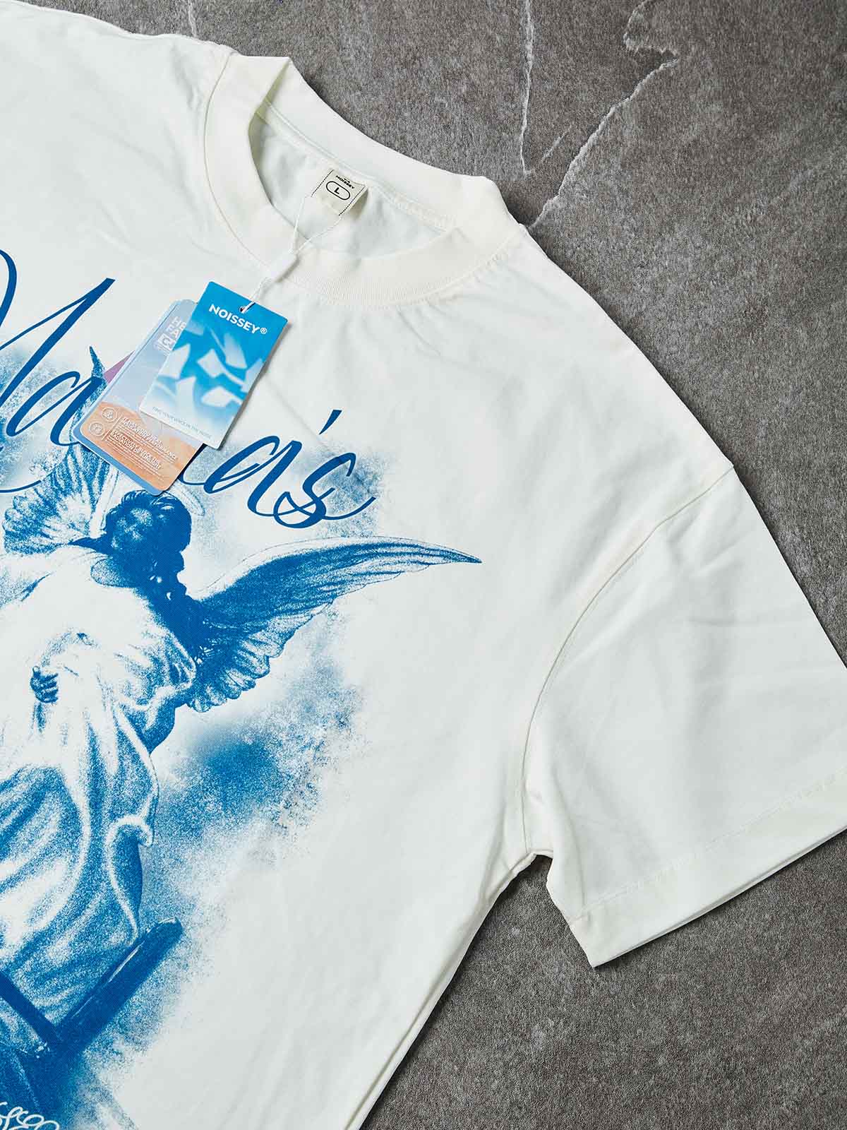 NOISSEY "Mama's Got the Watch" Guardian Angel Art Print Boxy Tee - Cloud White