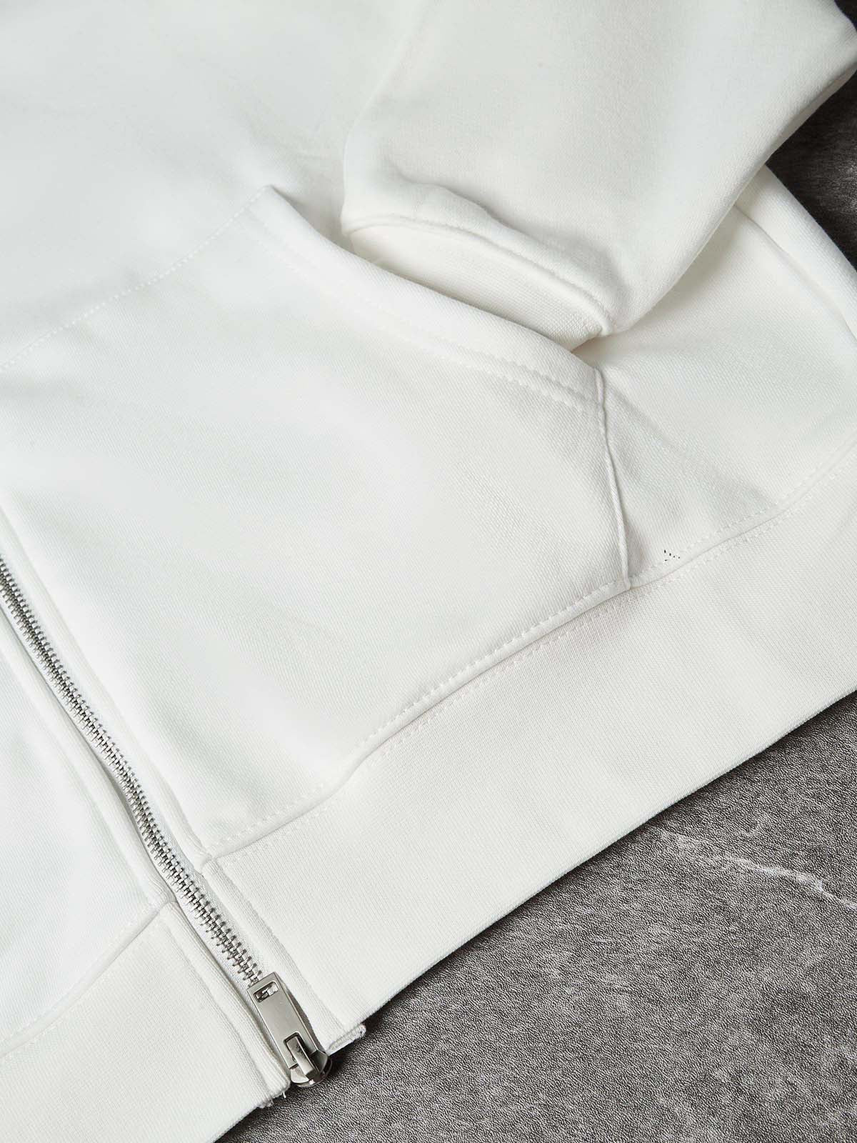 NOISSEY "Win The Day" Racing Culture Figure Graphic Zip-Up Hoodie - Racing White