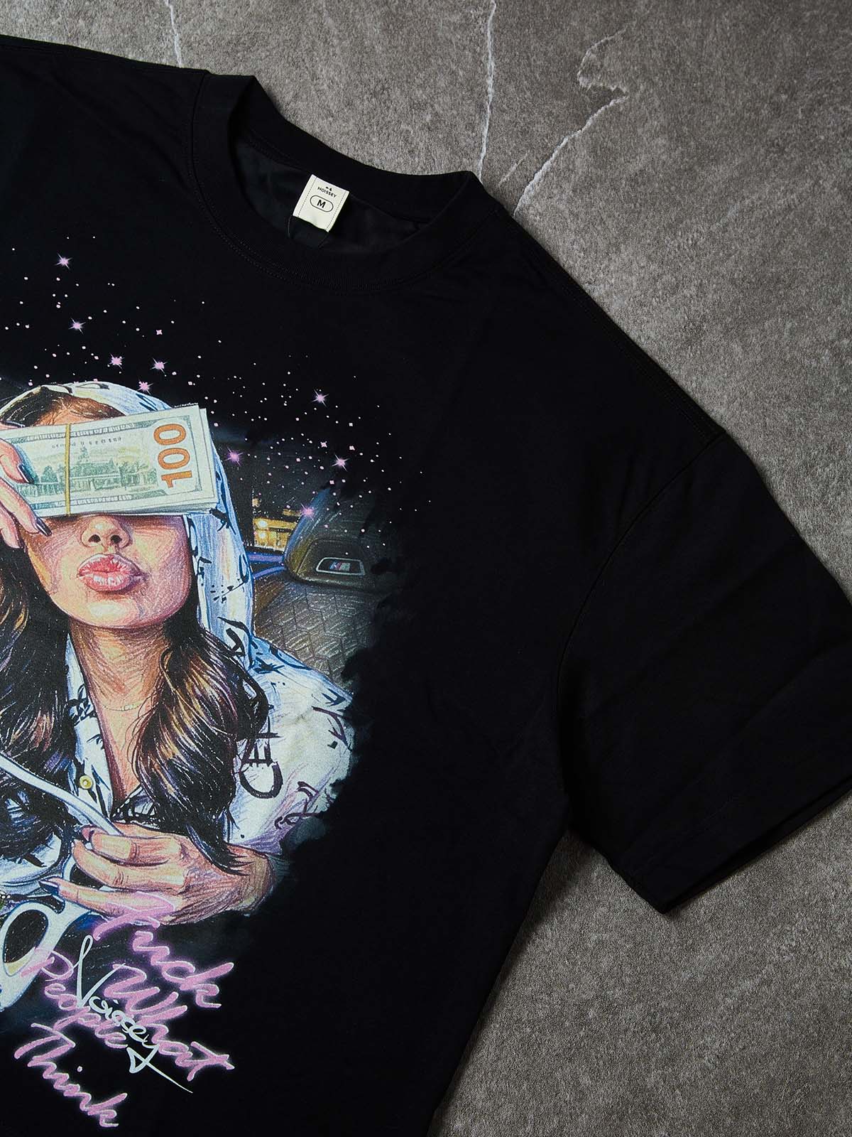 NOISSEY ""Starlight Noir" Neon Lady Art Print Boxy Tee