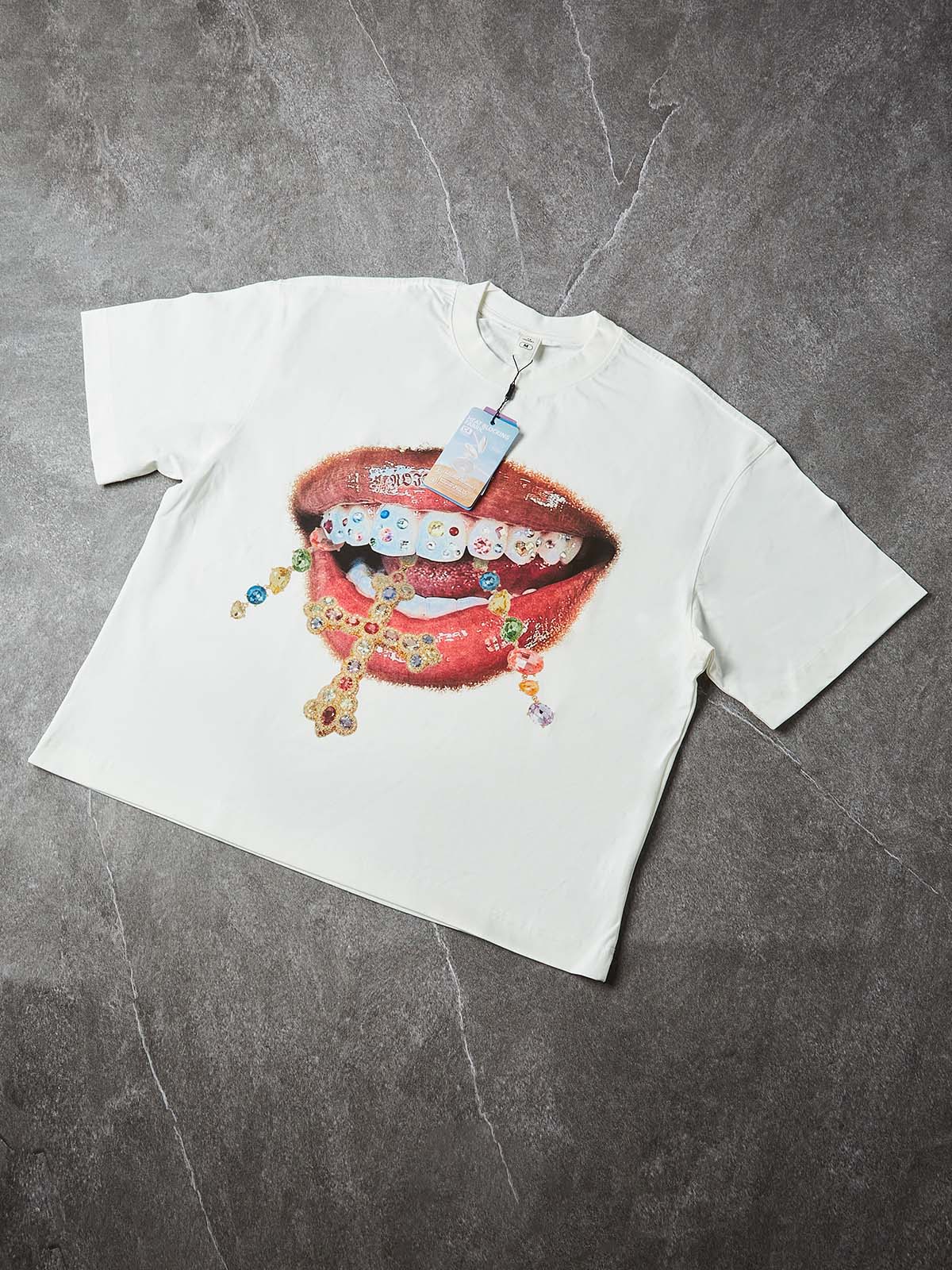 Diamond Cross Grillz" Boxy Oversized Heavyweight Cooling Tee