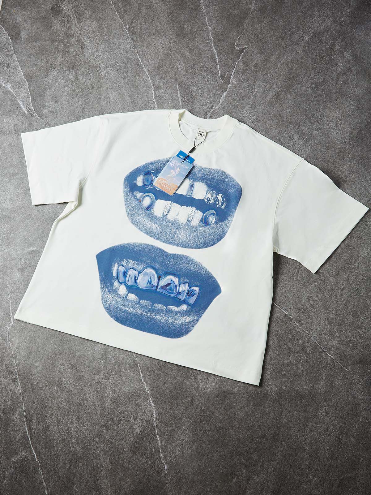 "Double Grillz" Boxy Heavyweight Cooling Tee - White