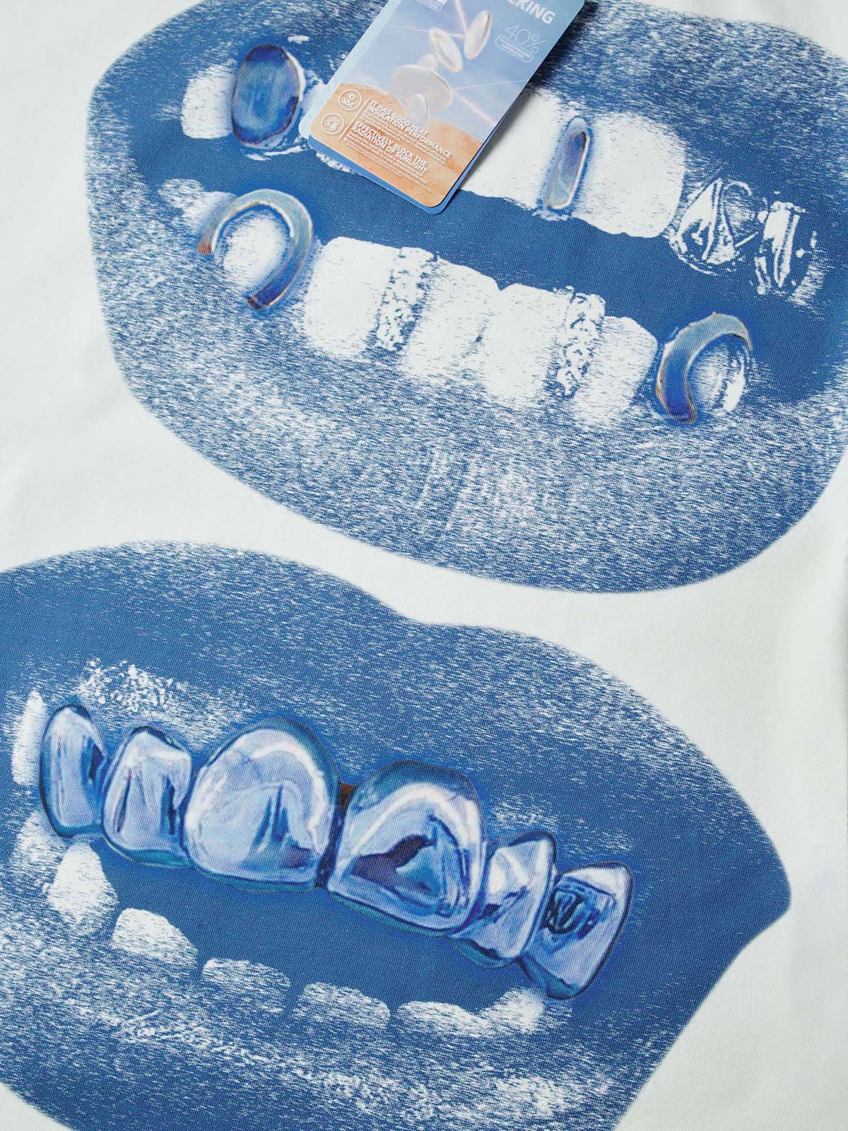 "Double Grillz" Boxy Heavyweight Cooling Tee - White