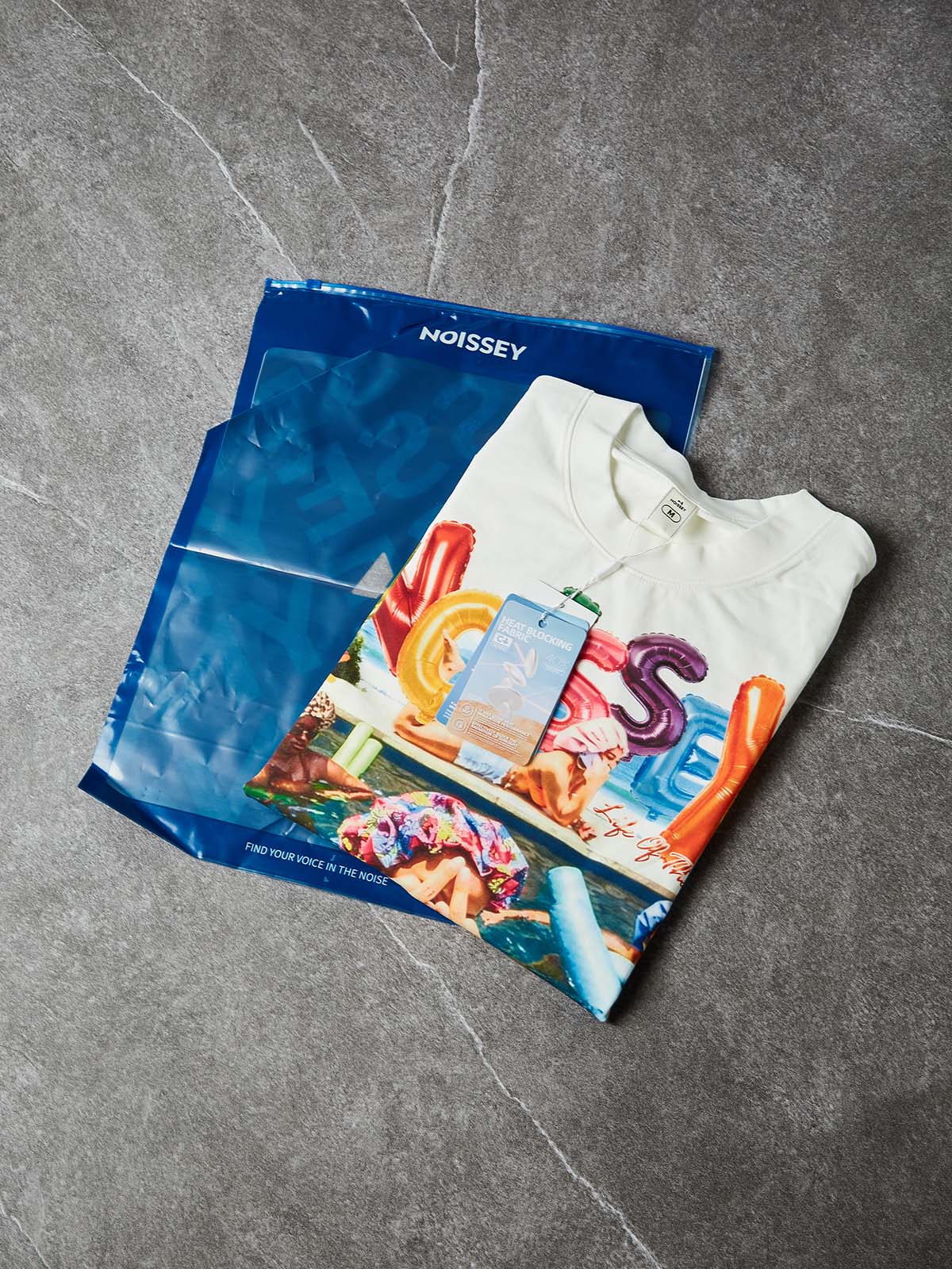 NOISSEY "Pool Side Mania" Retro Graphic Oversized Tee