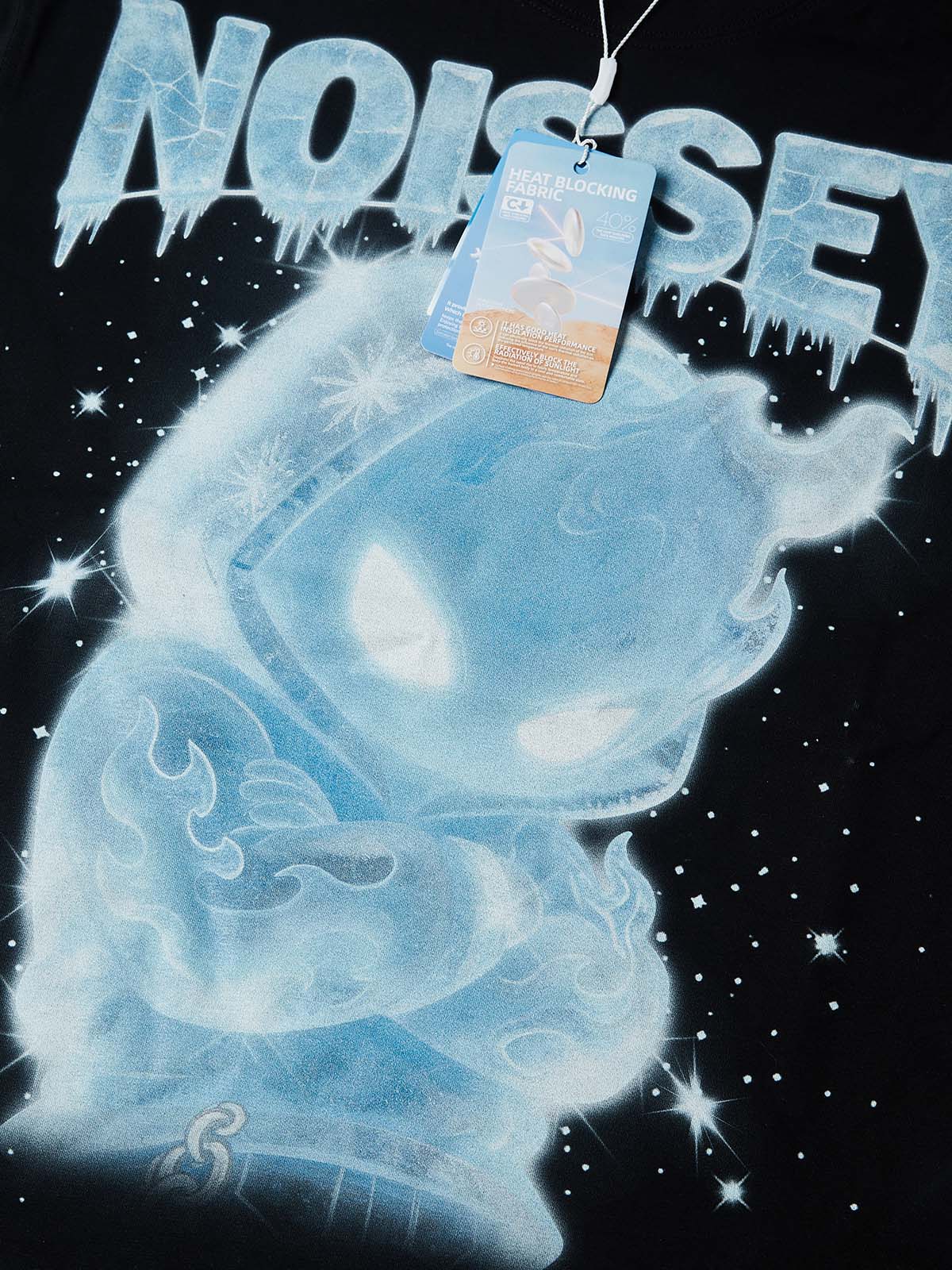 NOISSEY "Ice Fire Sprite" Oversize Heavyweight Glossy Art Tee - Onyx Black