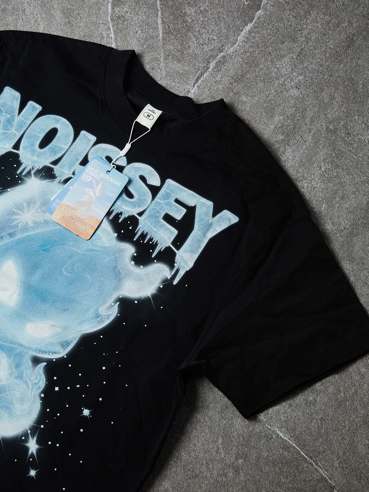 NOISSEY "Ice Fire Sprite" Oversize Heavyweight Glossy Art Tee - Onyx Black