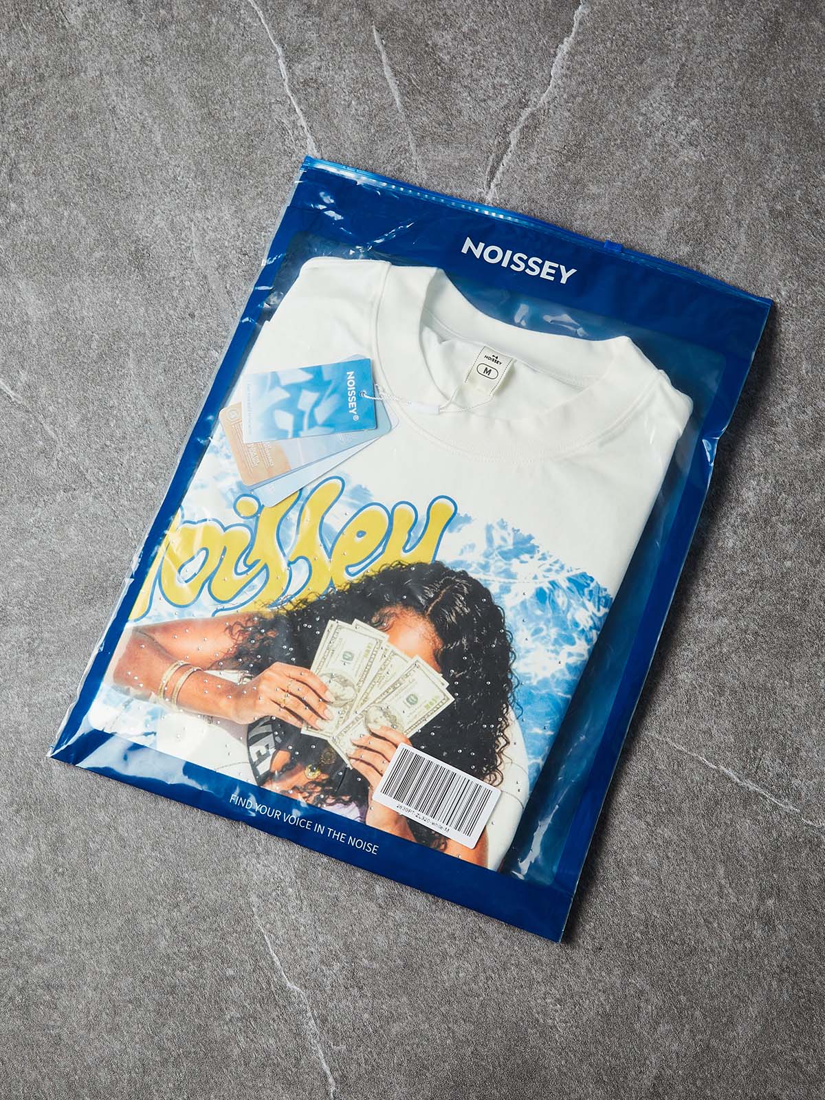 NOISSEY "Dark Angel" Live Your Best Life Boxy Tee - Cloud White