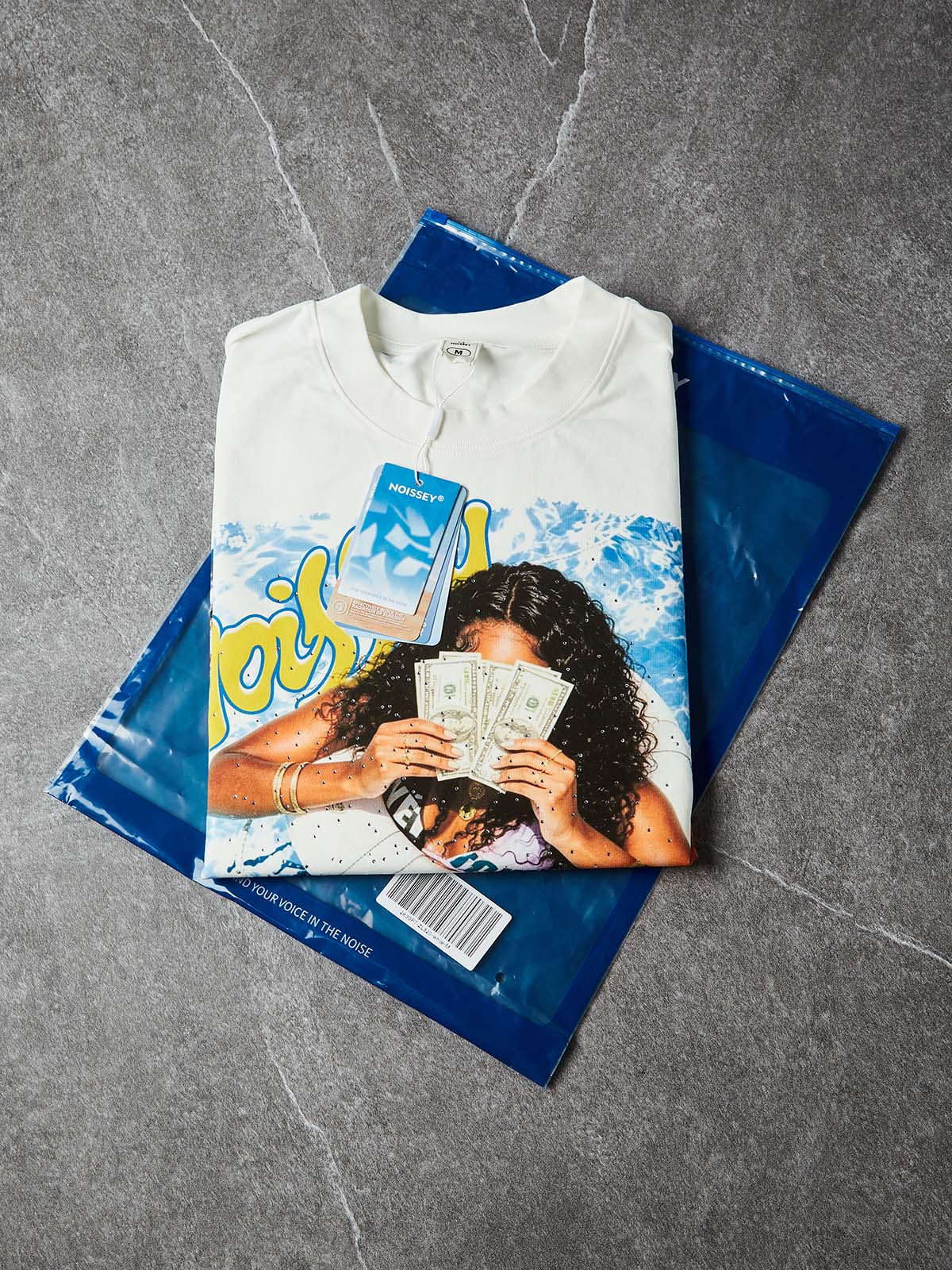 NOISSEY "Dark Angel" Live Your Best Life Boxy Tee - Cloud White