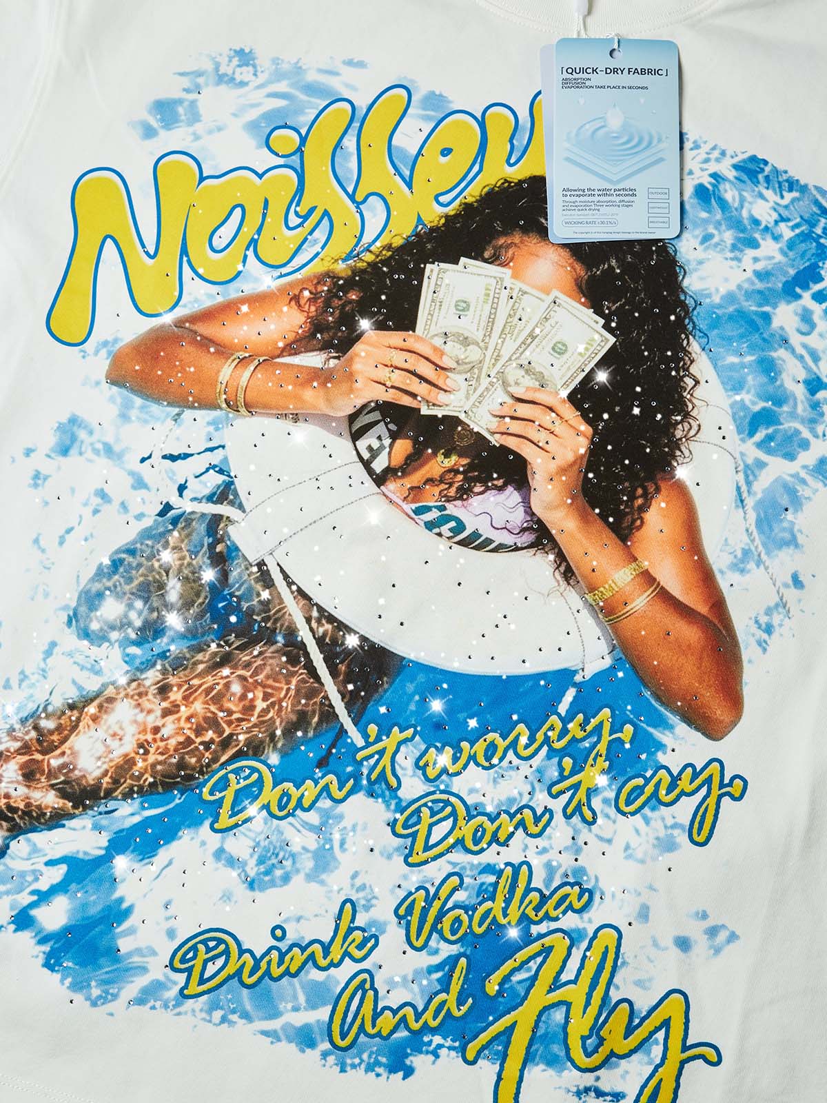 NOISSEY "Dark Angel" Live Your Best Life Boxy Tee - Cloud White