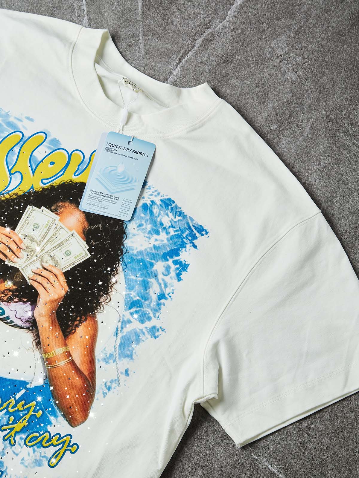 NOISSEY "Dark Angel" Live Your Best Life Boxy Tee - Cloud White