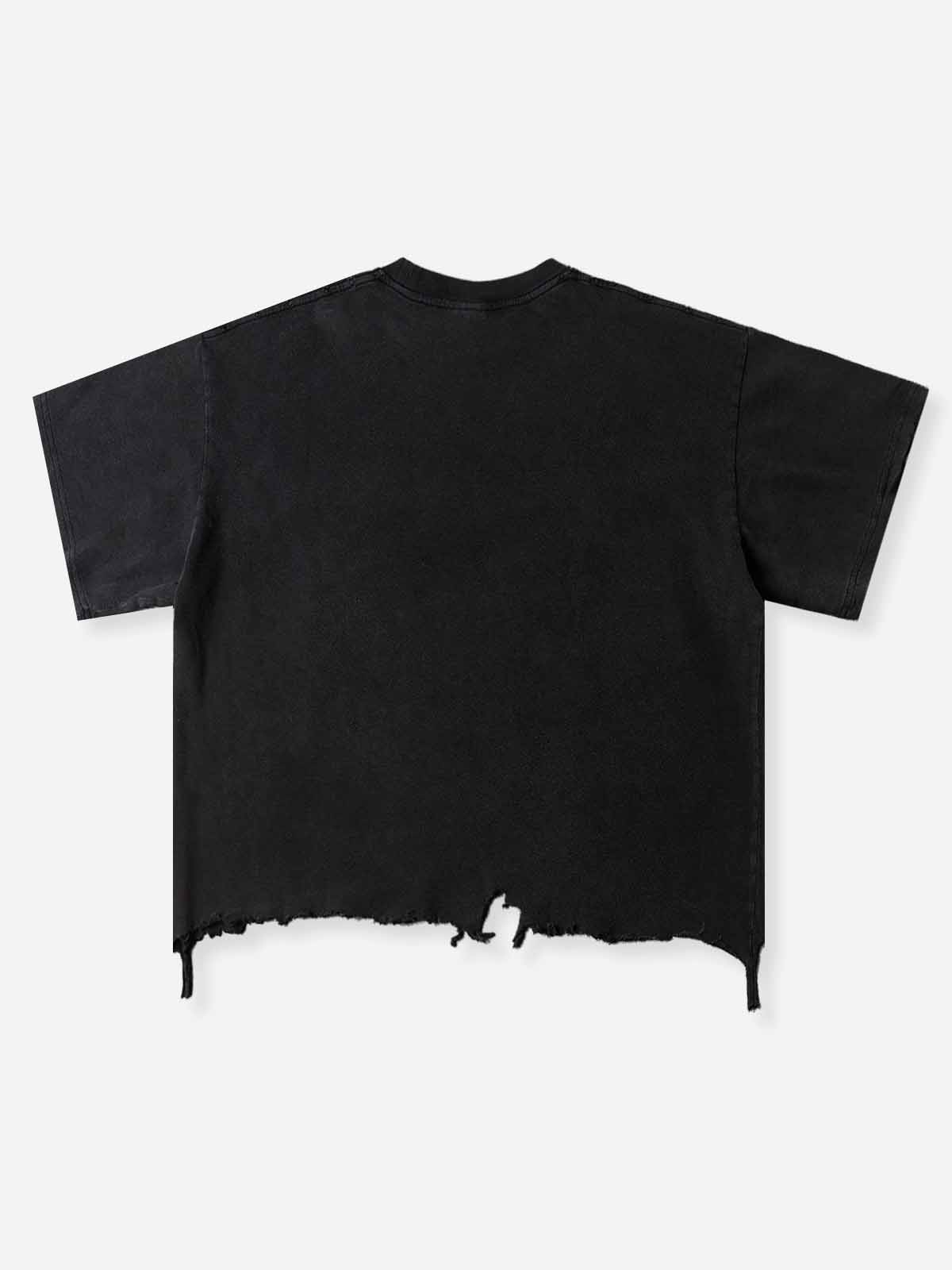 NOISSEY "PSP Dollar Grillz" Distressed Boxy Tee - Vintage Black