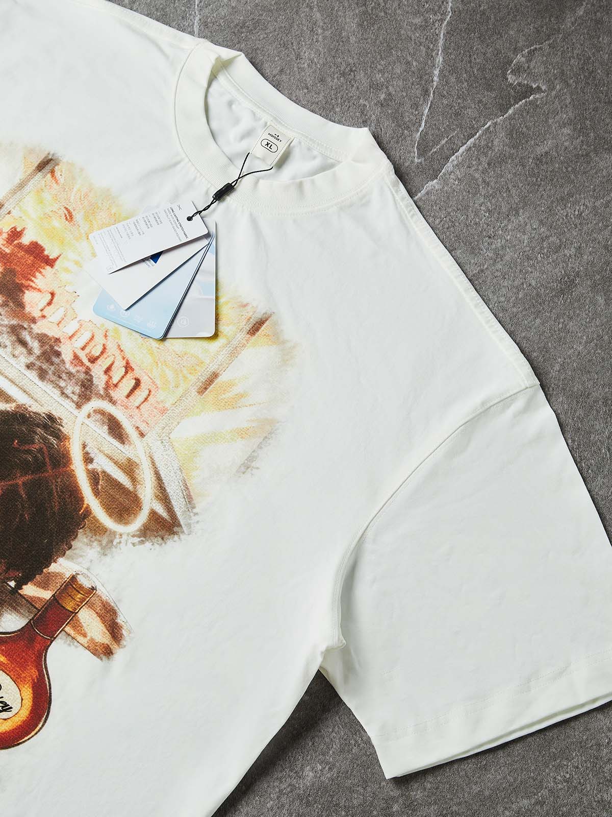 NOISSEY "Live Your Best Life" Dark Angel Art Boxy Heavyweight Tee - Cloud White