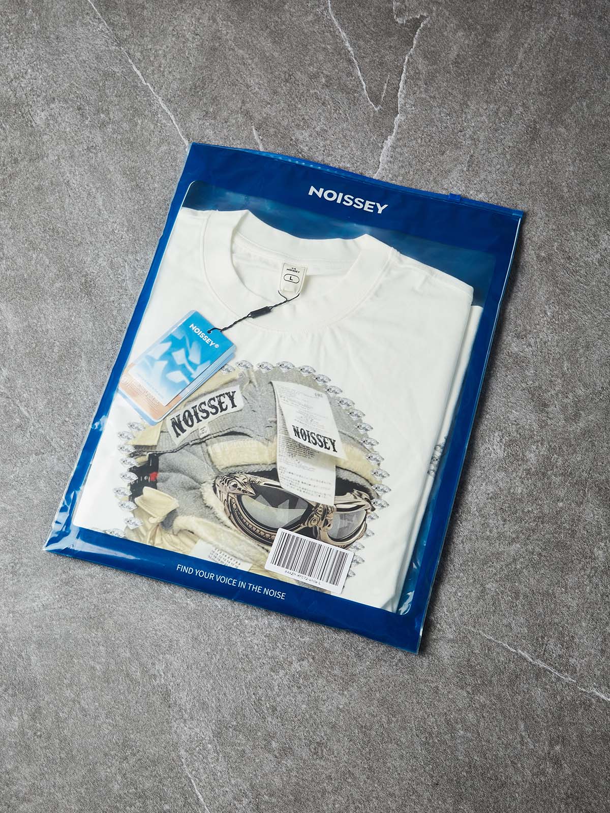 NOISSEY "Deconstructed Mask" Boxy Heavyweight Cooling Tee - White