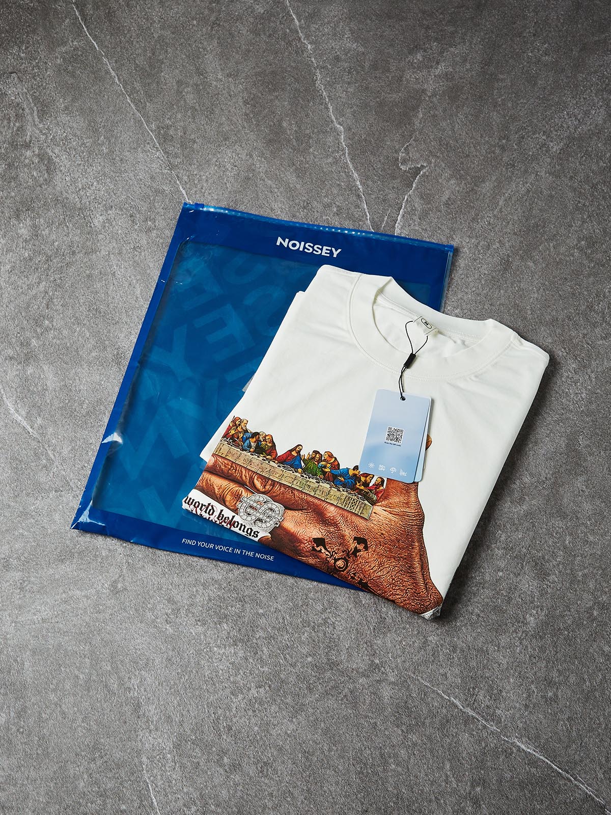 NOISSEY "Risk Takers" The Last Supper Graphic Art Tee - Pure White