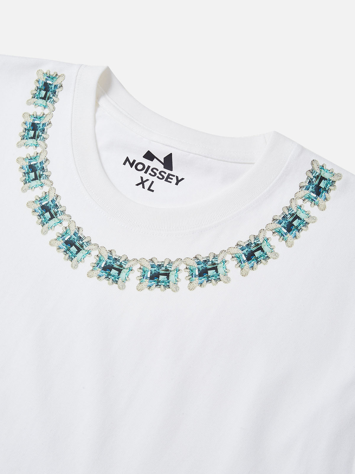 BOUNCE BACK© diamond necklace and belt print t-shirt