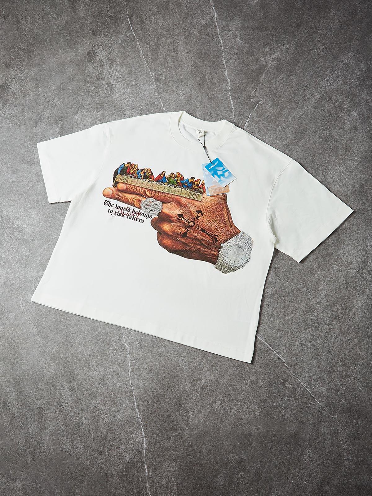 NOISSEY "Risk Takers" The Last Supper Graphic Art Tee - Pure White