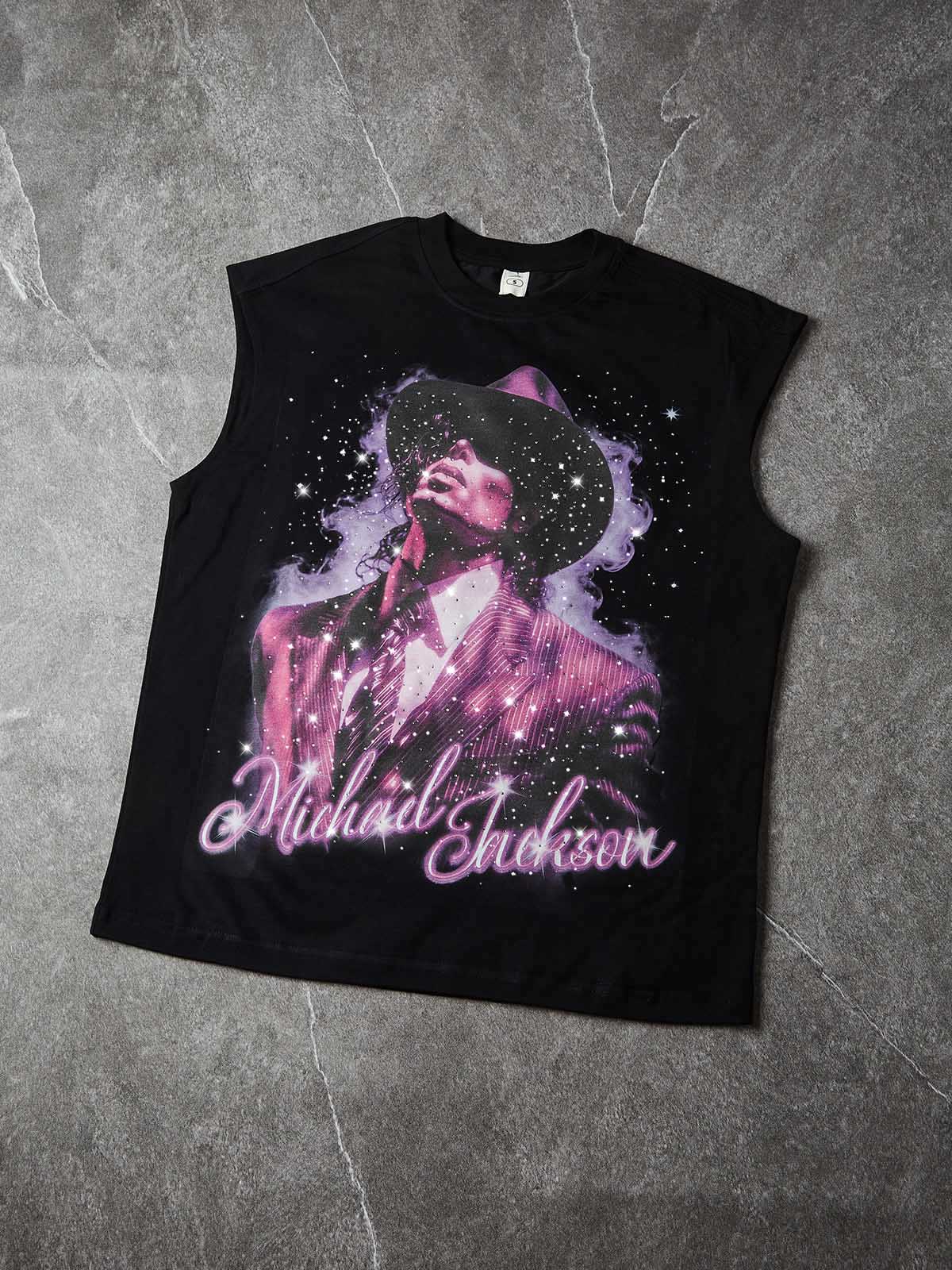 NOISSEY "STARLIGHT CRUISE" REAL-RHINESTONE GRAPHIC TANK TOP