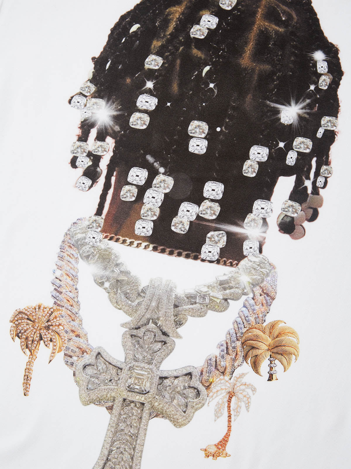BOUNCE BACK© Diamond necklace and diamond braided print Tee