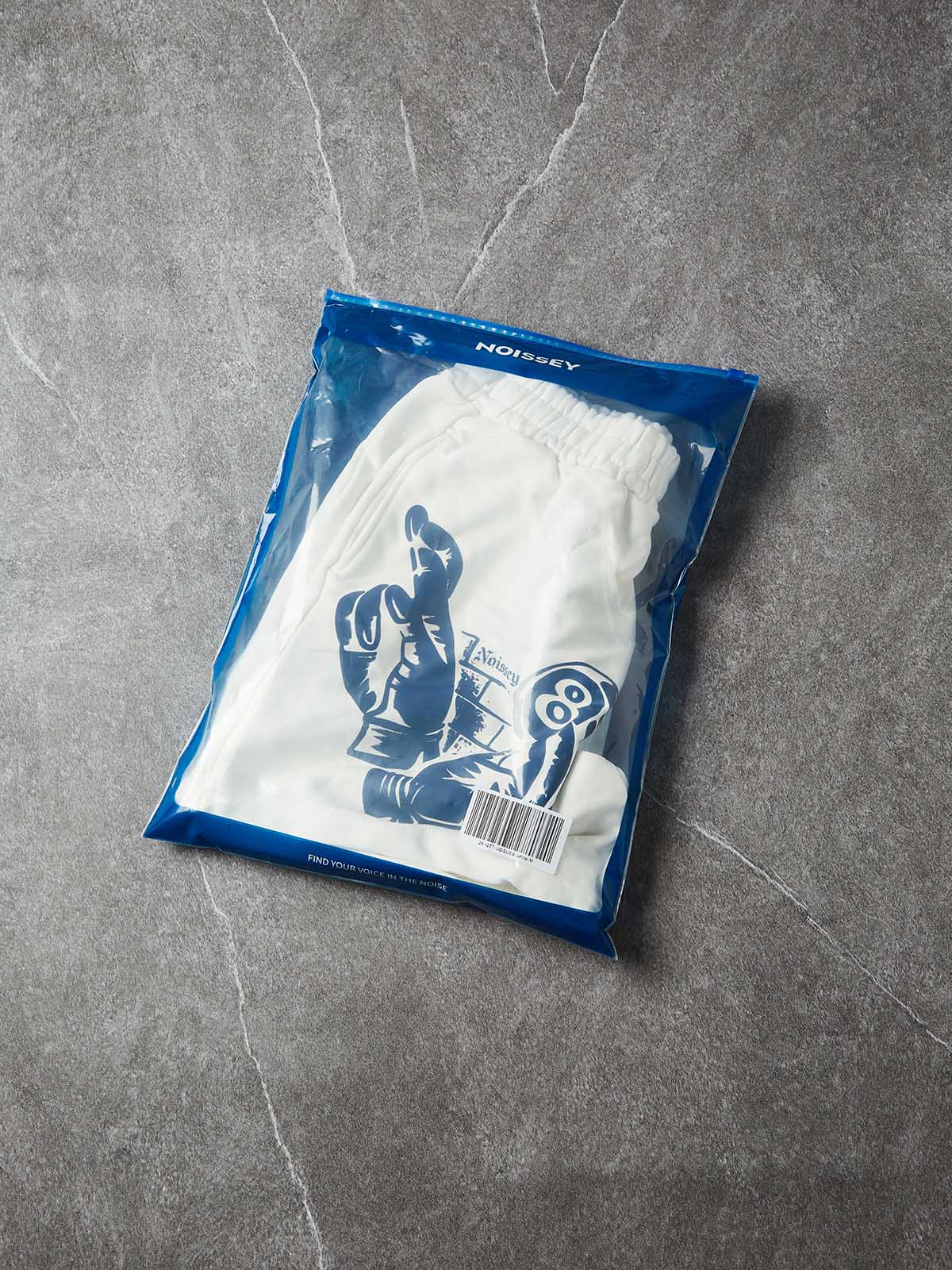 NOISSEY "Good Times Bad Times" Boxy Heavyweight Mask Art Shorts - White