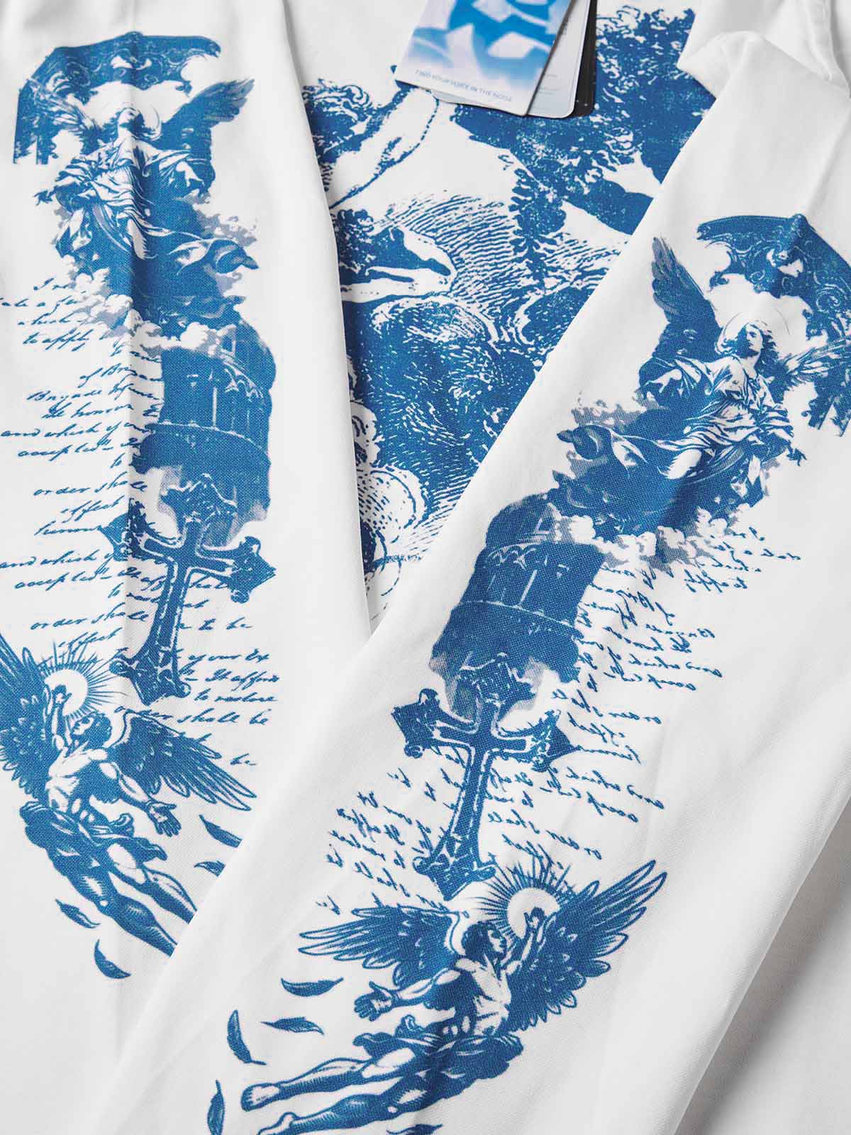 NOISSEY "Blue Cherubs" Boxy Heavyweight Art Long Sleeve - Cloud White