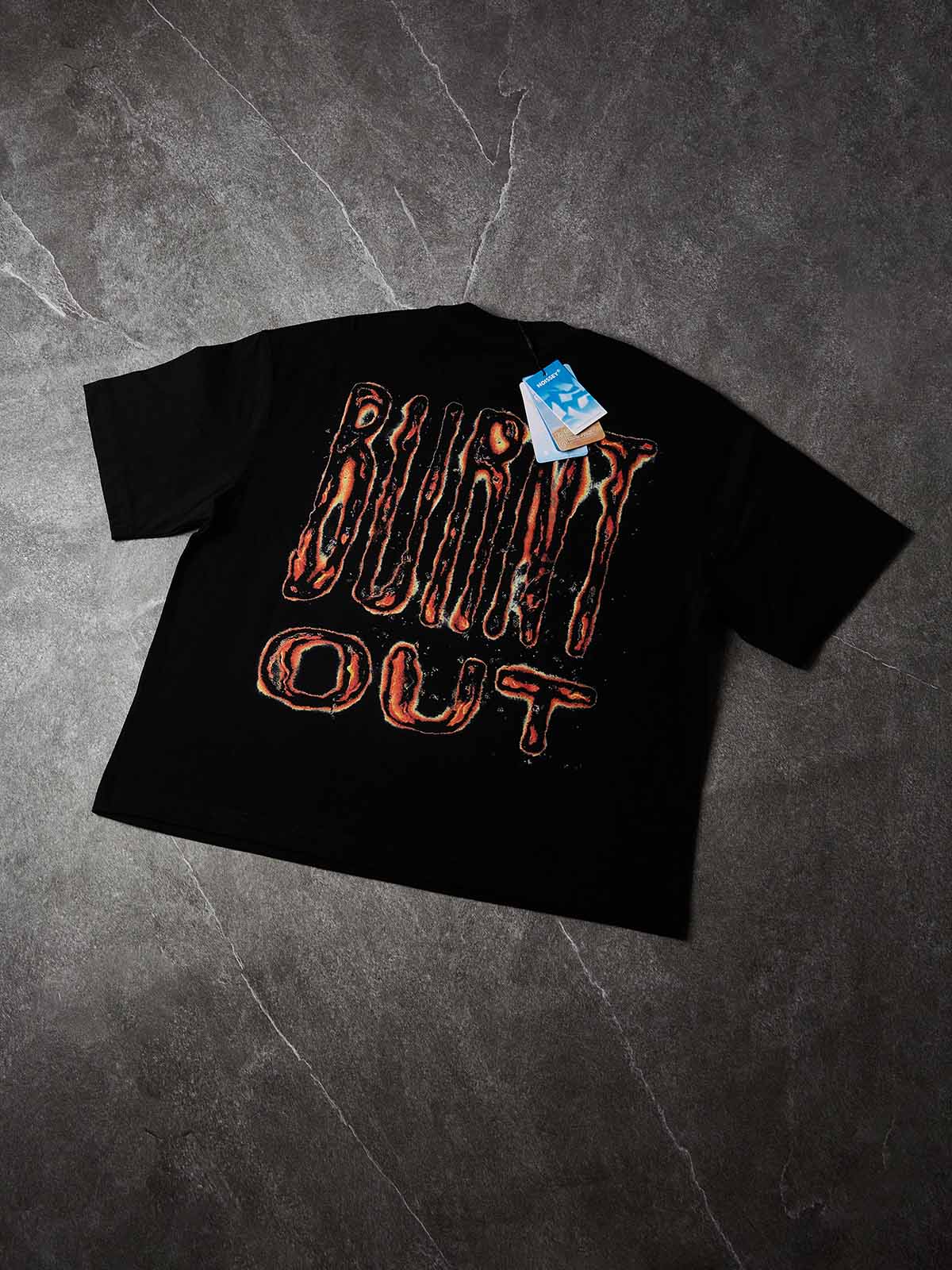 NOISSEY "Burnt Out Lips" Boxy Heavyweight Art Tee - Black