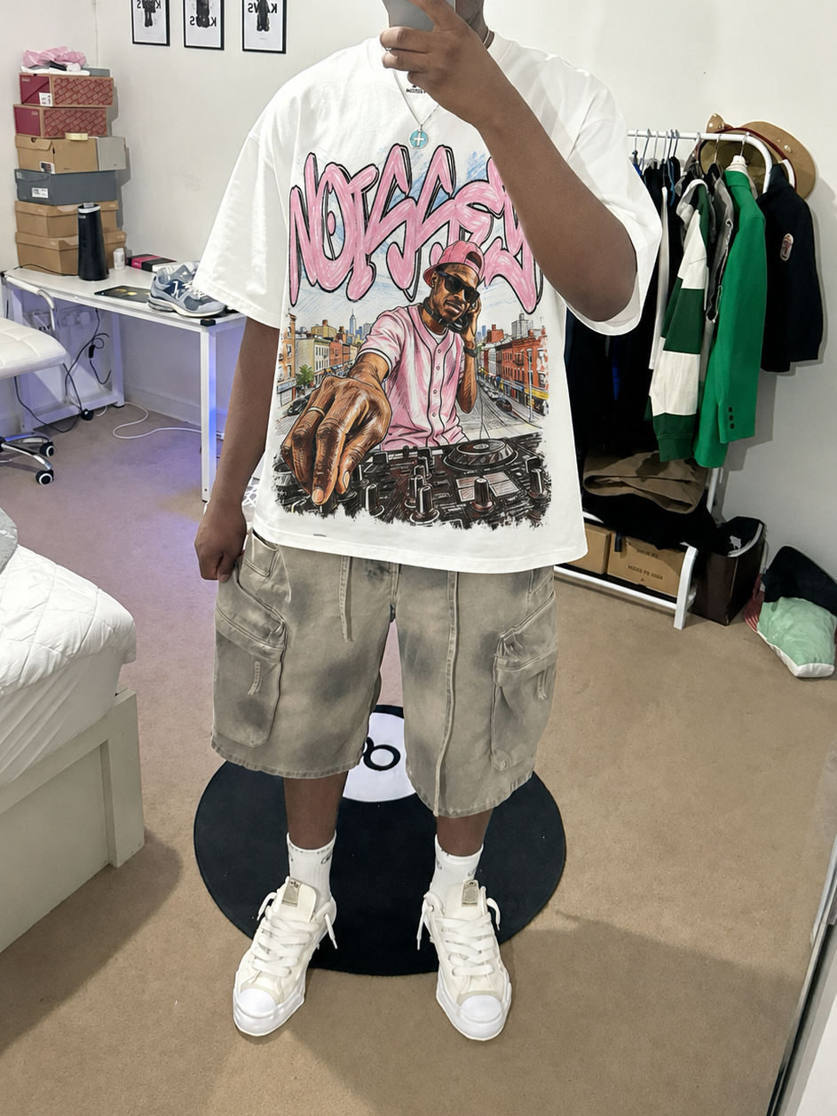 NOISSEY City Sound Boxy Heavyweight Graphic Tee - White