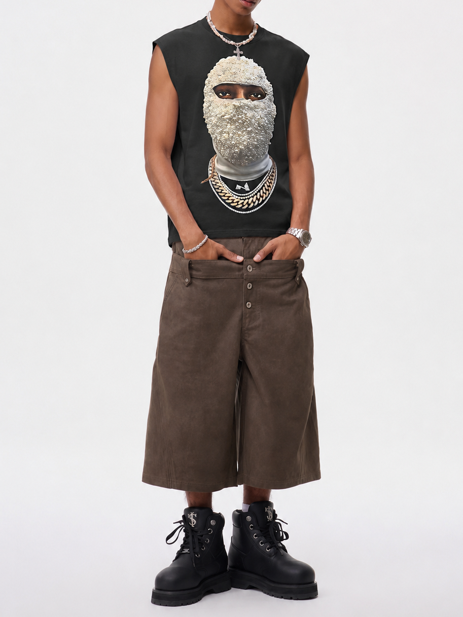 NOISSEY Pearl Balaclava Print Tank Top