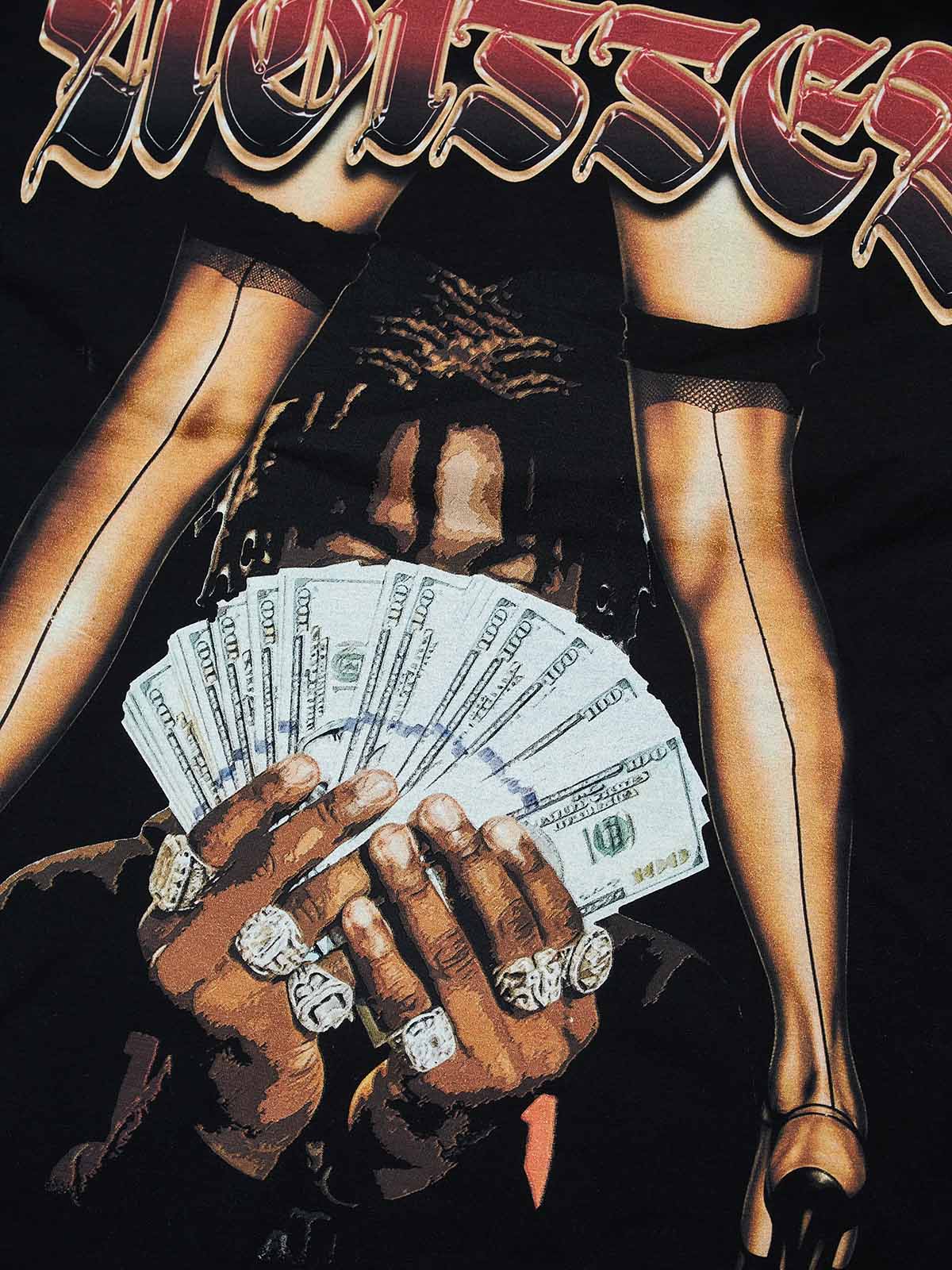 Close-up shot of the "DIY Glitter Diamond" texture on the printed money and rings, showcasing the high-definition print quality and shimmering embellishments.