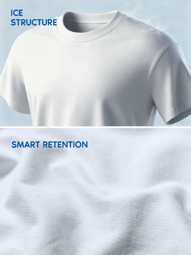 Demonstration of the stretchy spandex fabric on the NOISSEY trail t-shirt