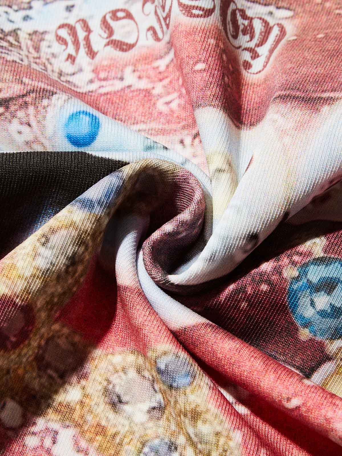 Detail shot of the smooth, moisture-wicking fabric texture of the white tee