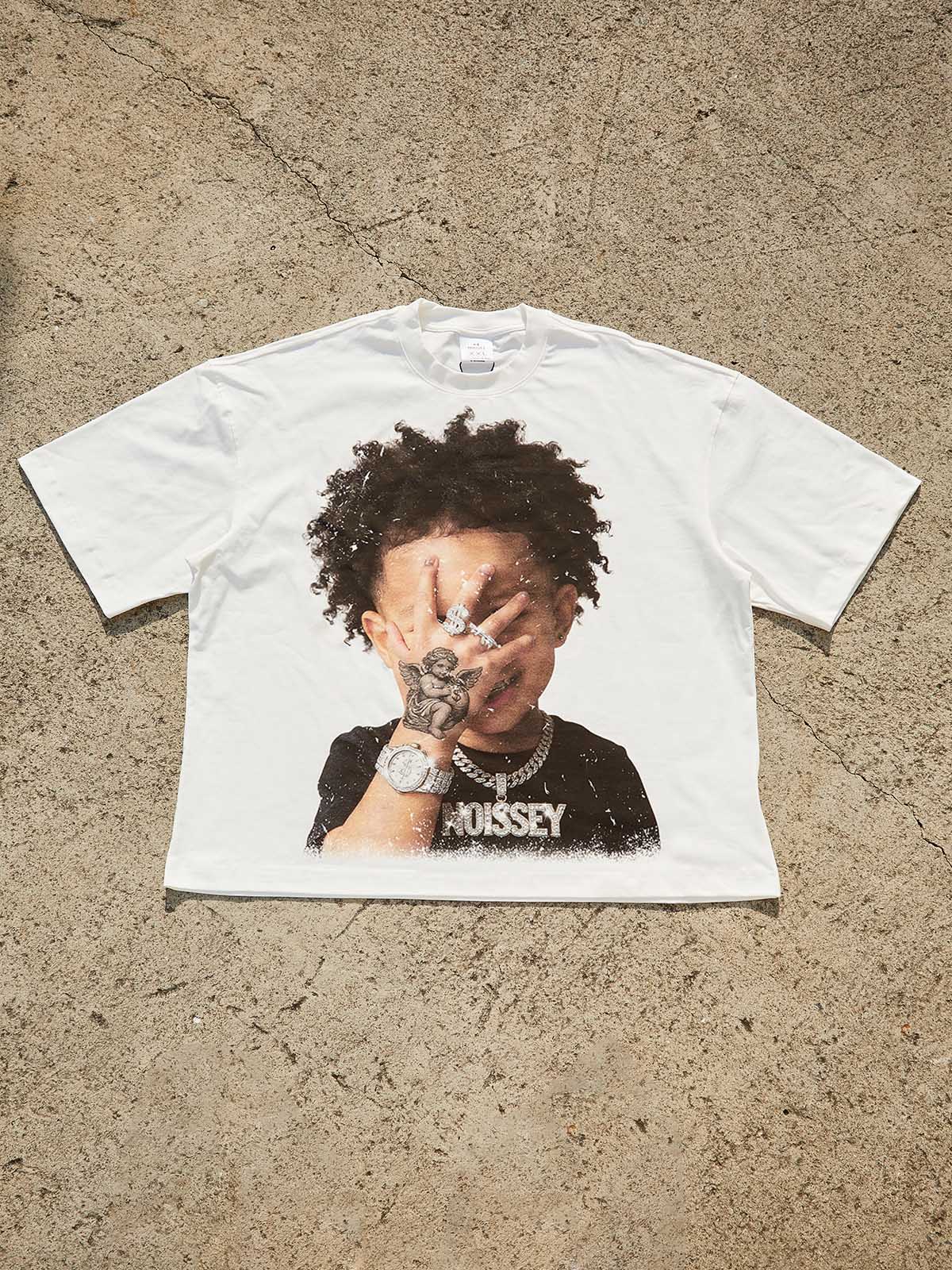 Front view of the Stay In Your Lane graphic tee on a light grey background showing the relaxed crew neck design.