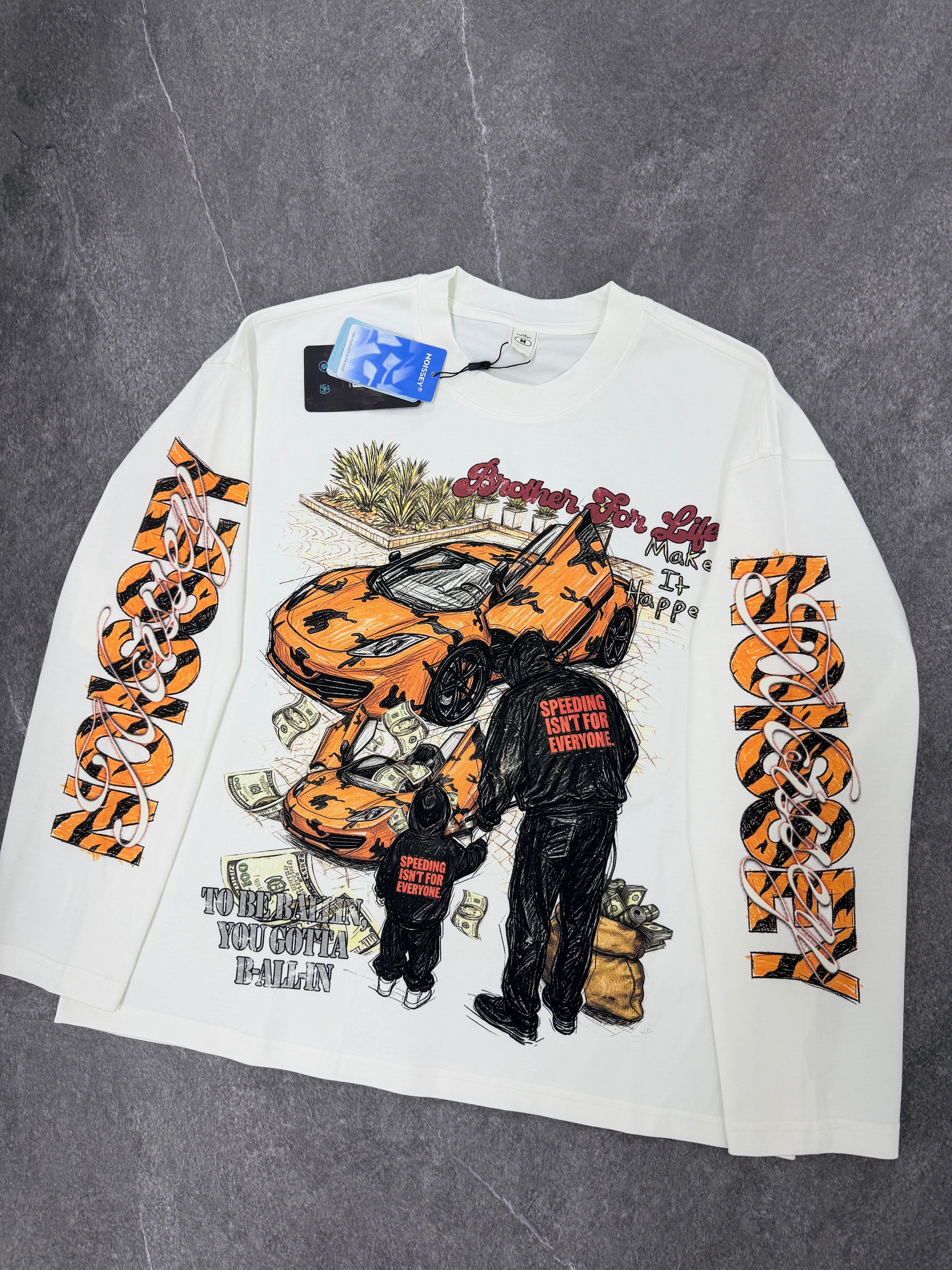 NOISSEY Brother For Life Graffiti Long Sleeve Tee - Streetwear Shirt