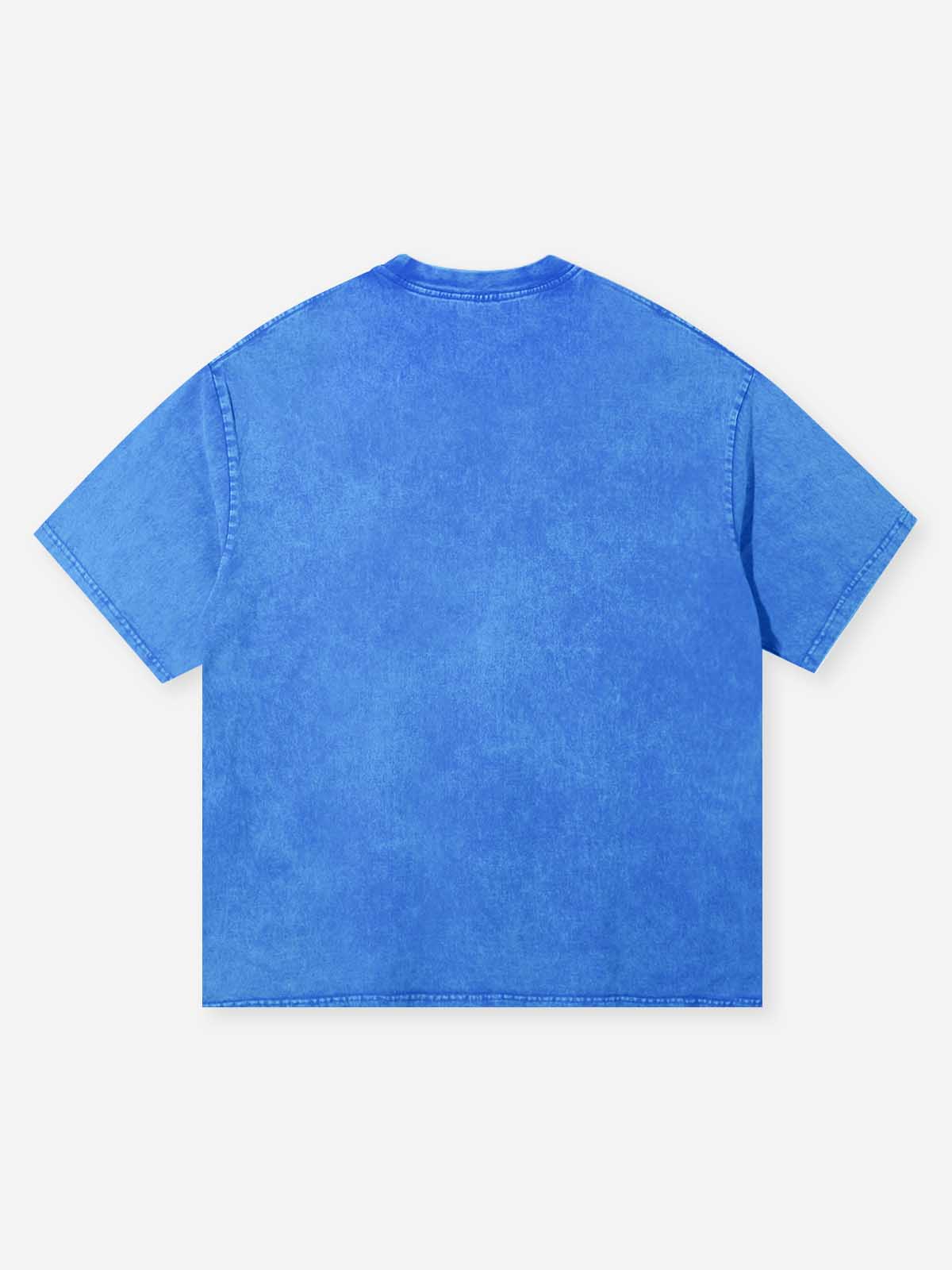 NOISSEY Pieta Diamond Rings Rebellious Hand Vintage Blue Washed Short Sleeve T-Shirt