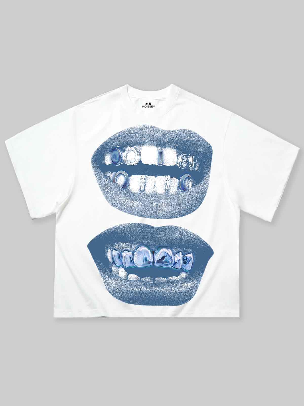 NOISSEY original blue lips grillz cooling t-shirt as worn by Rafael Leão