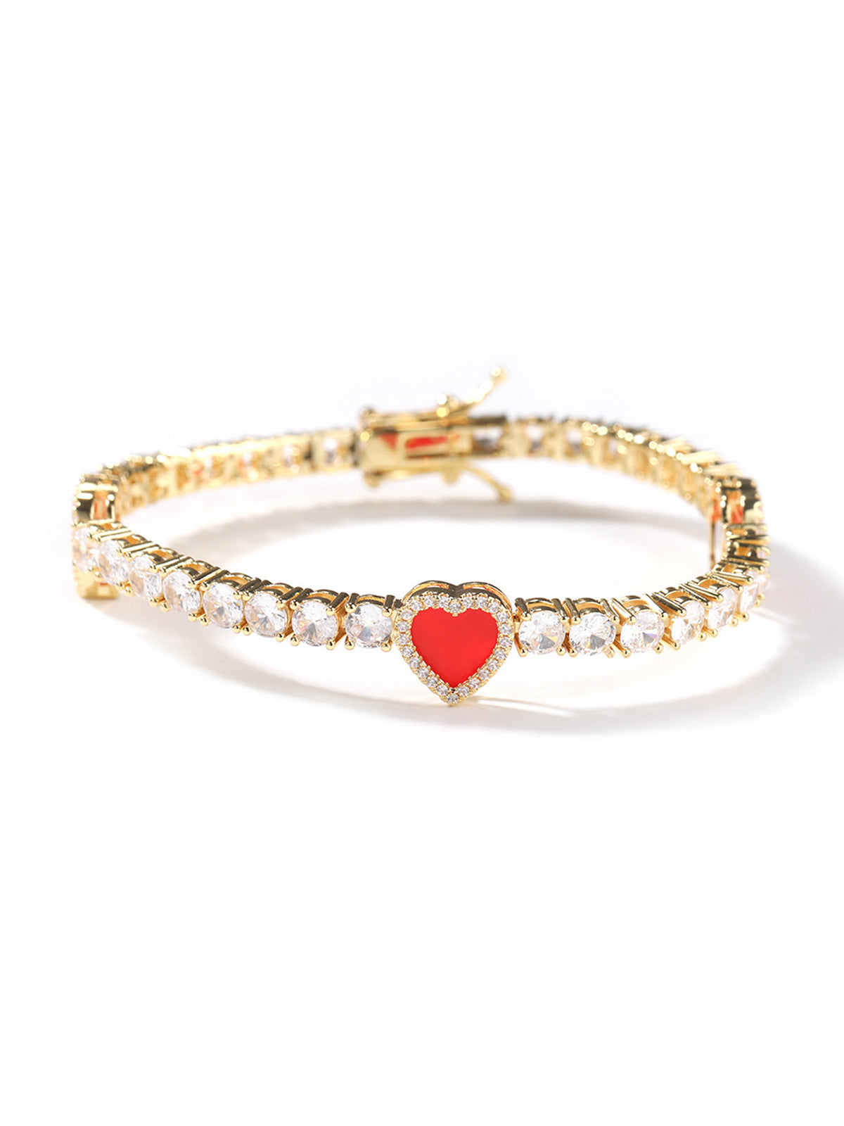 Colorful Heart Tennis Chain Premium Light Luxury Zircon Jewelry