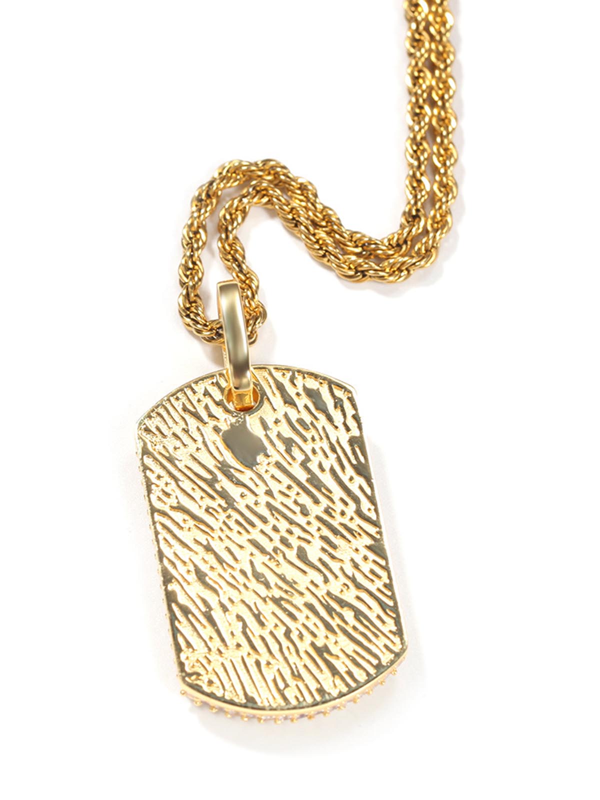 Full-Diamond Crucifix Square Copper Necklace
