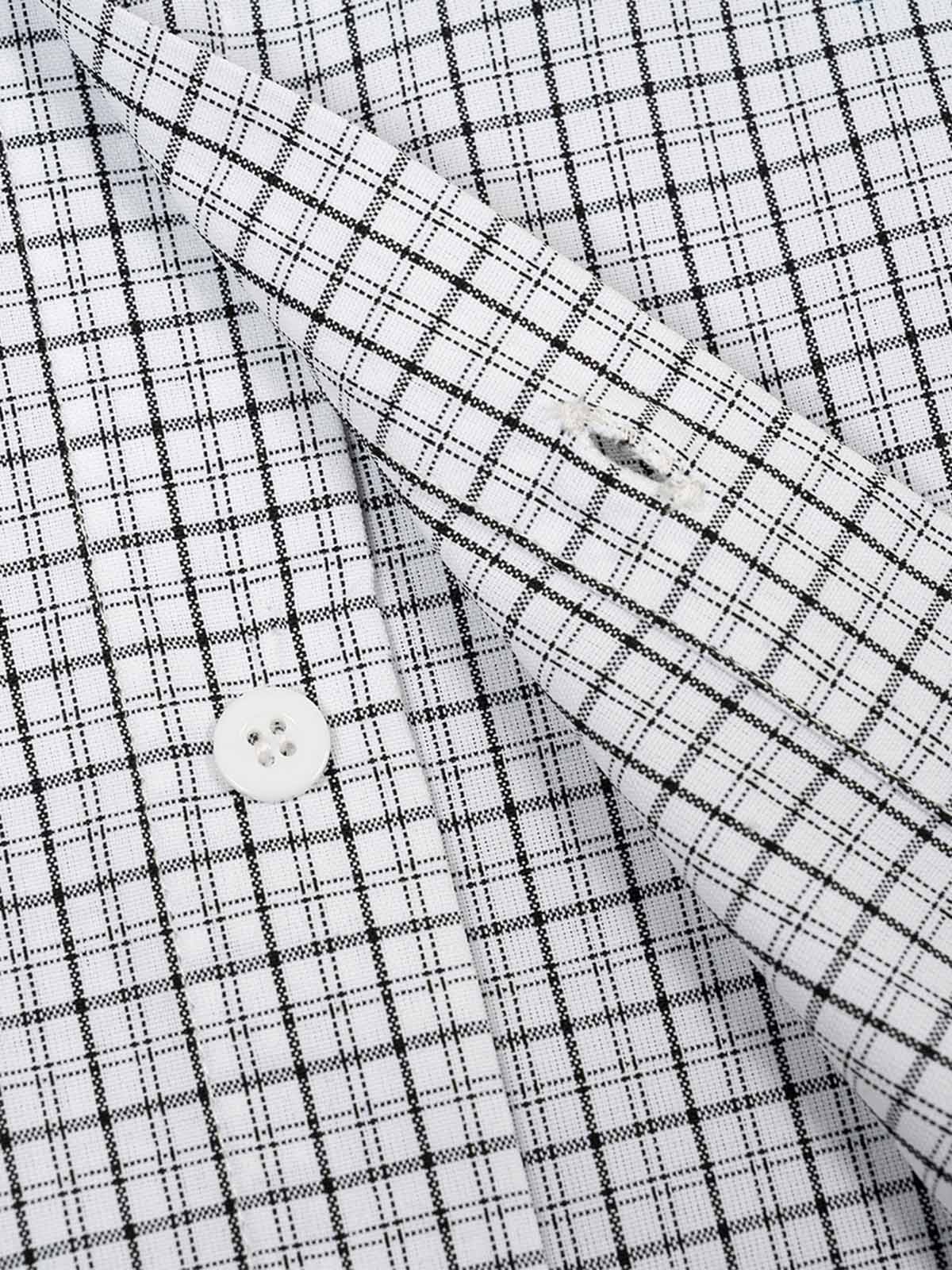 NOISSEY Layered Distressed Plaid Shirt - Black & White Plaid