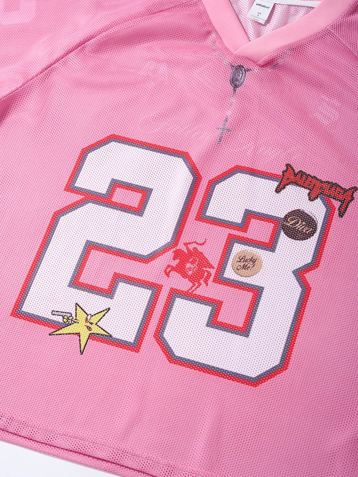 NOISSEY "The Champion" Digital Print Breathable Mesh V-Neck Sport Jersey