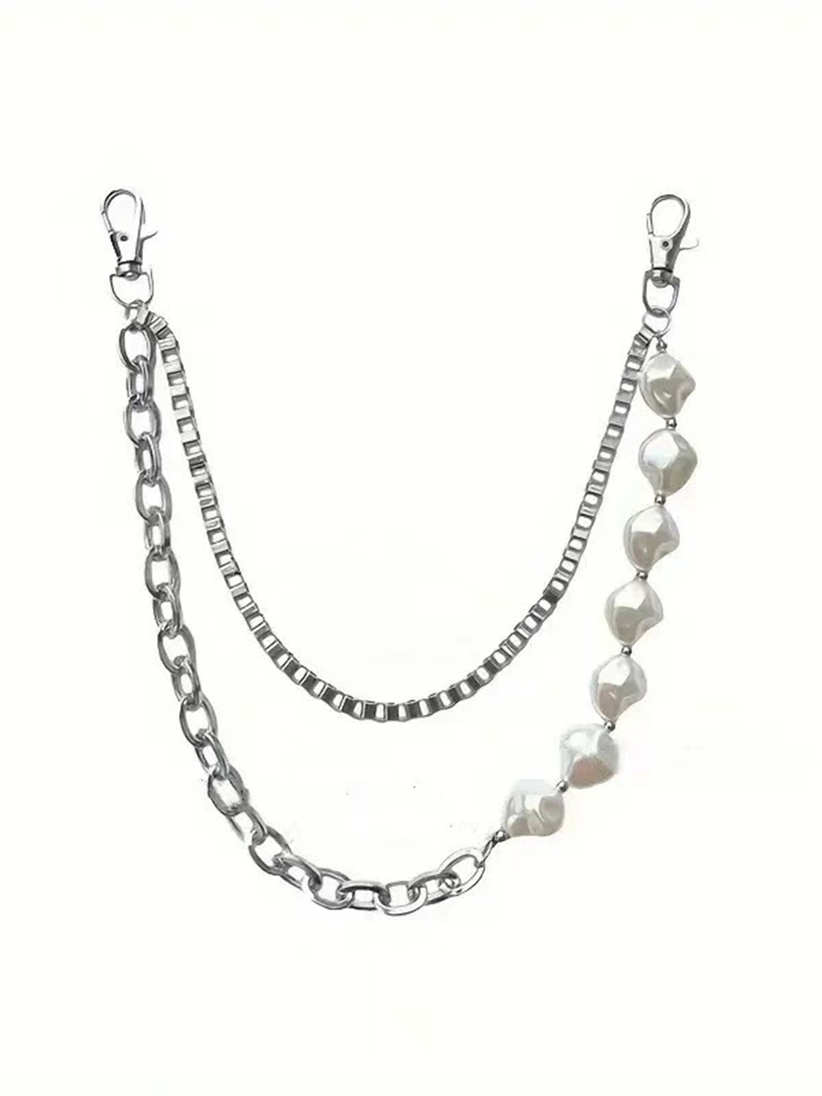 NOISSEY URBAN HYBRID - DOUBLE-LAYERED PEARL & METAL WAIST CHAIN