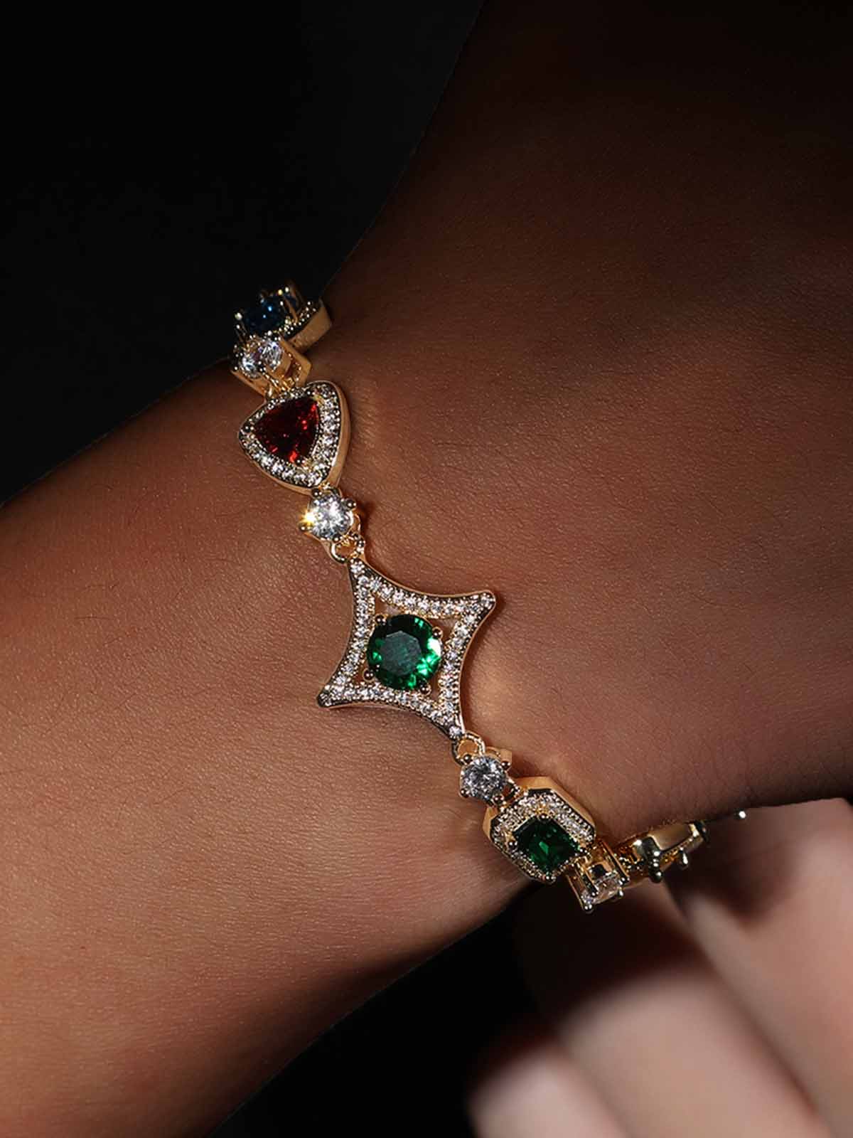 Colored diamond copper inlaid zircon high-end jewelry
