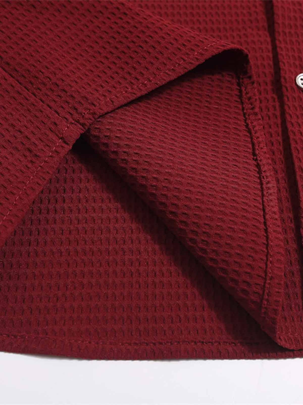 NOISSEY WAFFLE KNIT SHORT SLEEVE SHIRT WITH METALLIC BUCKLES