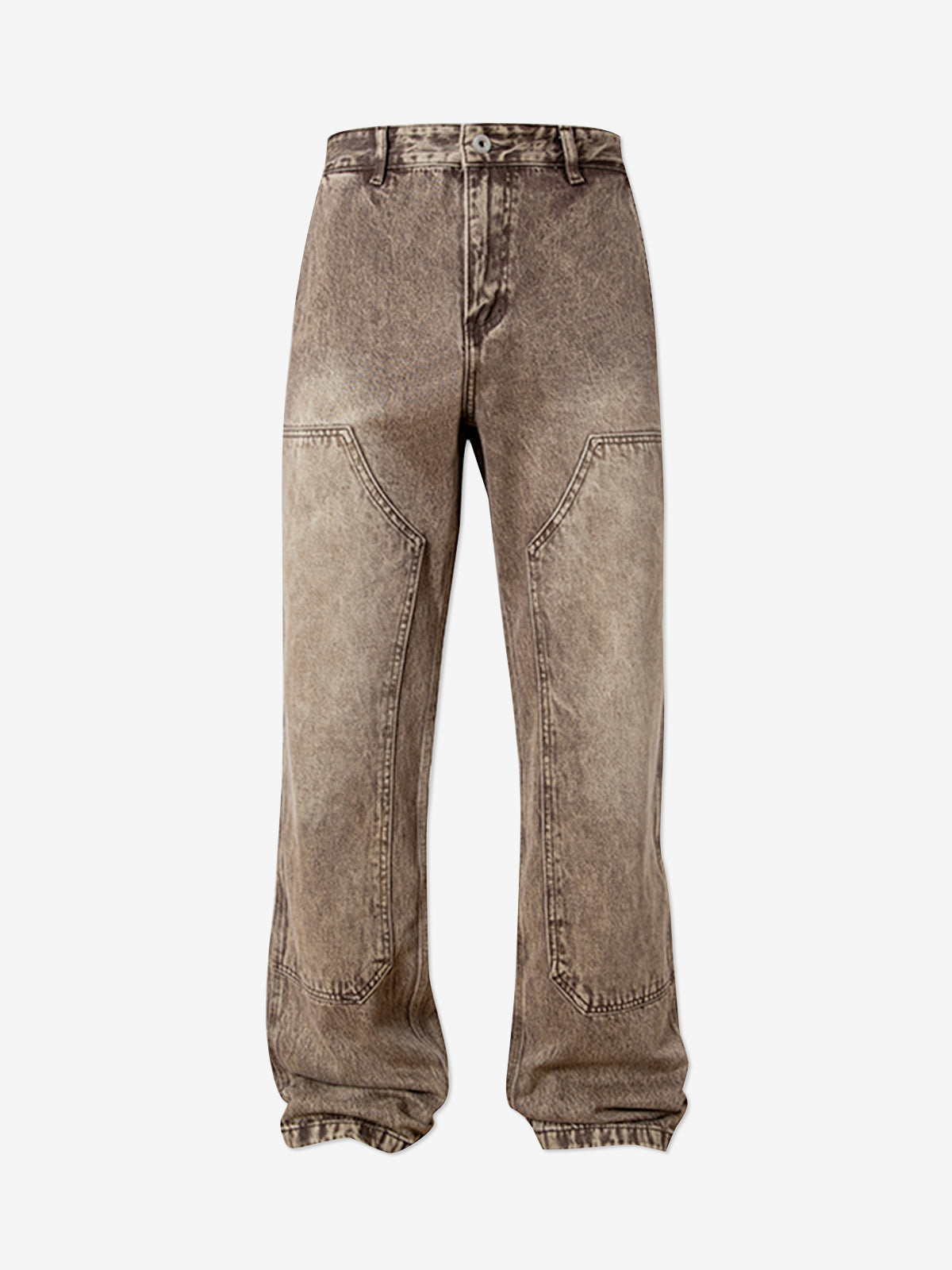 UNLEASH VOICE©Heavy-duty wash distressed stacked straight-leg jeans