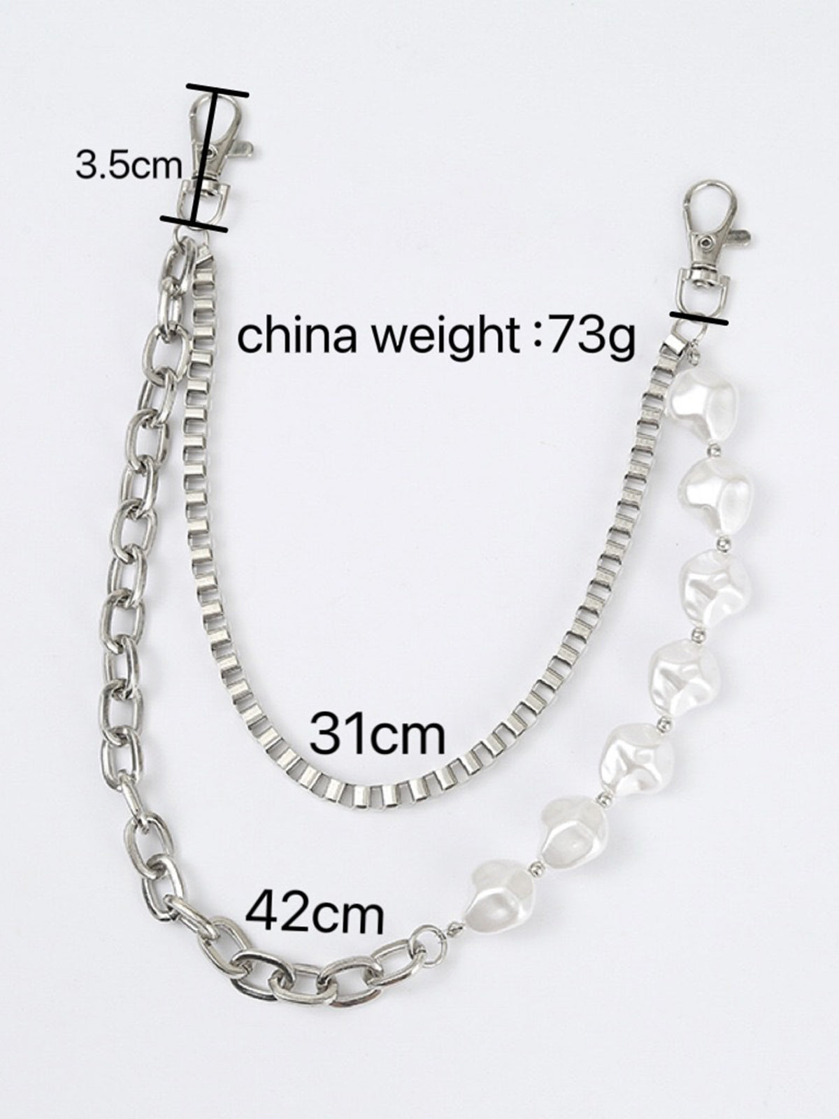 NOISSEY URBAN HYBRID - DOUBLE-LAYERED PEARL & METAL WAIST CHAIN