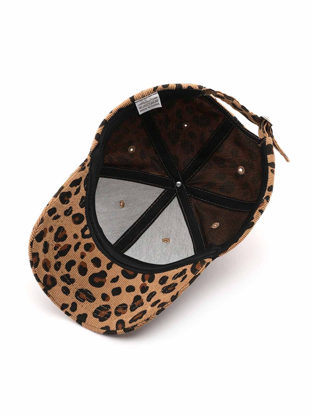 Corduroy Leopard Baseball Cap for Outdoor Warmth