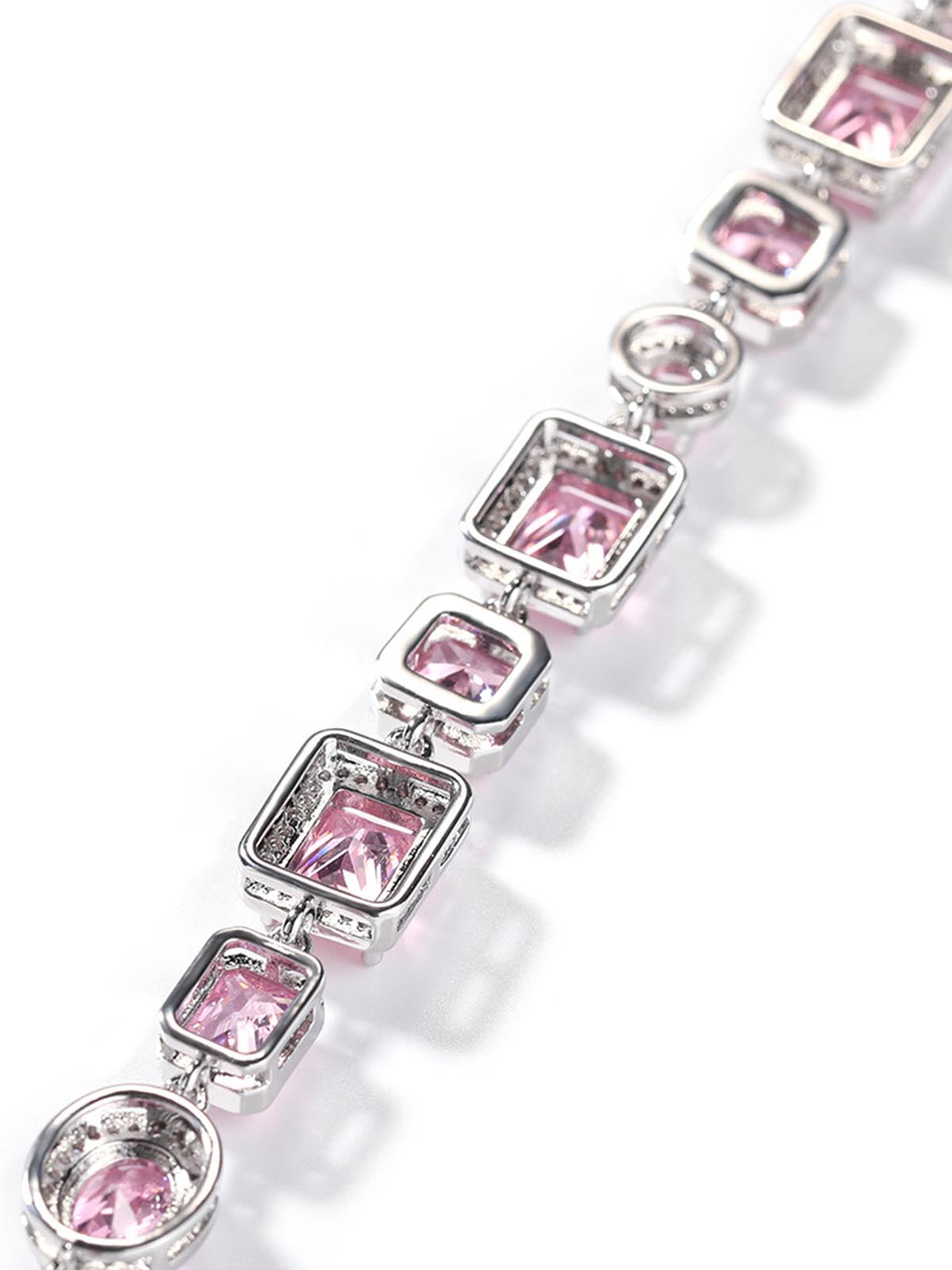 Light - Luxury Geometric Pink Gemstone Simple and Sweet Bracelet
