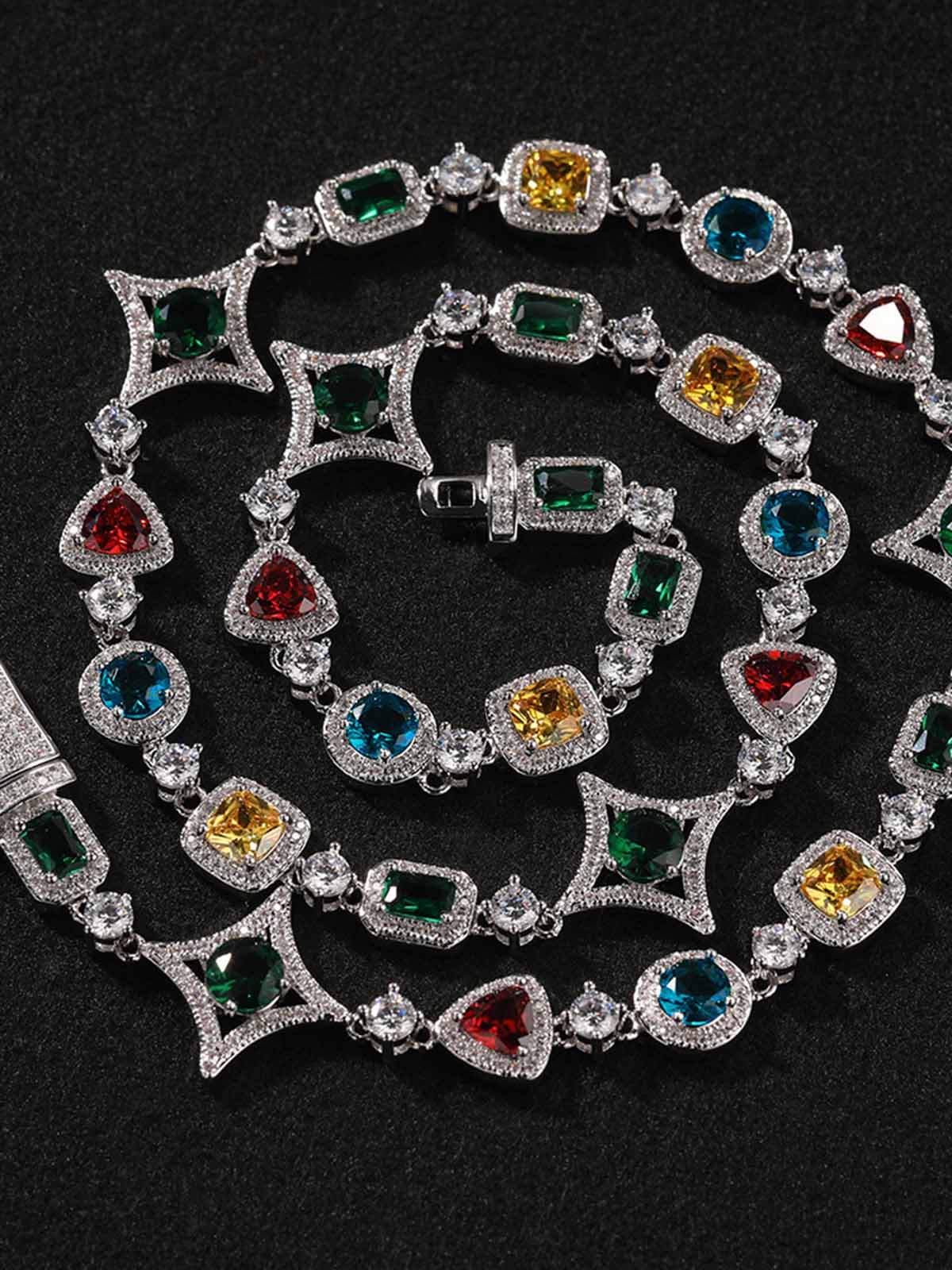 Colored diamond copper inlaid zircon high-end jewelry