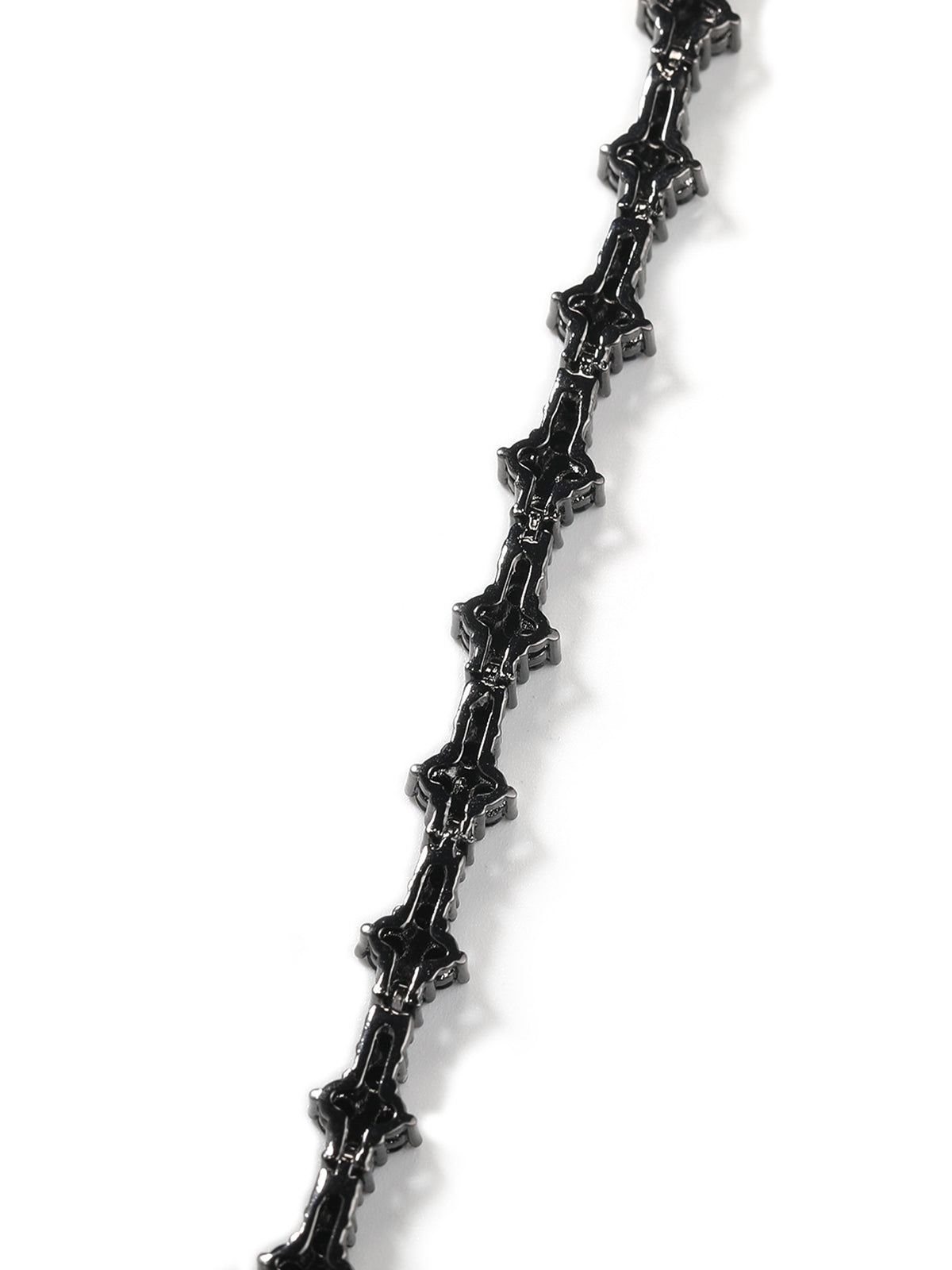 Statement Black Zircon Spring-Clasp Bracelet – Trendy Hip-Hop Streetwear (Two Sizes)